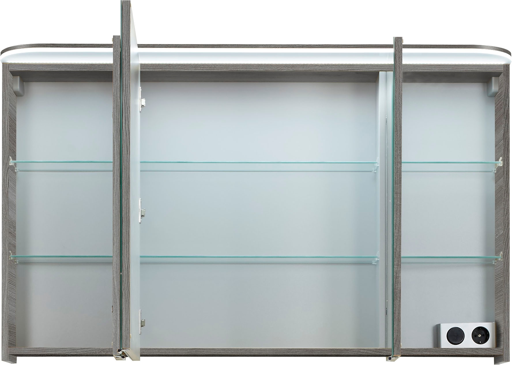 Saphir Badmöbel-Set »Balto Sprint 3-teilig, Mineralmarmor-Waschtisch mit LED-Spiegelschrank«, (4 St.), Badezimmer Set mit Unterschrank inkl Türdämpfer, 3 Türen, 2 Schubladen
