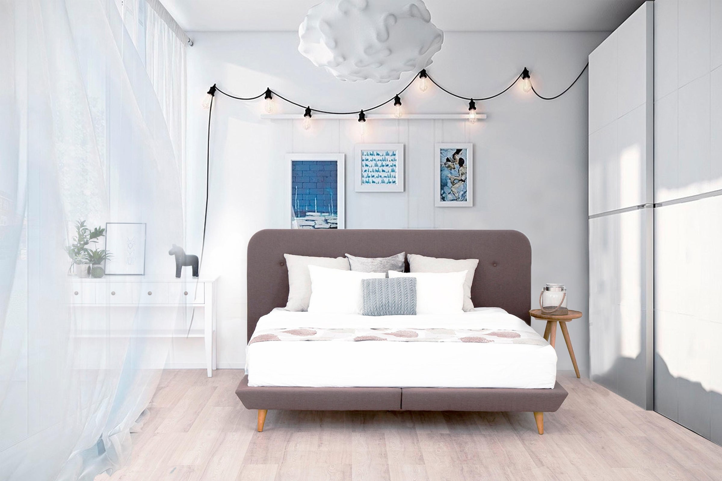 andas Boxspringbett »Premium«, Steppung mit Knopfheftung, inkl. Topper