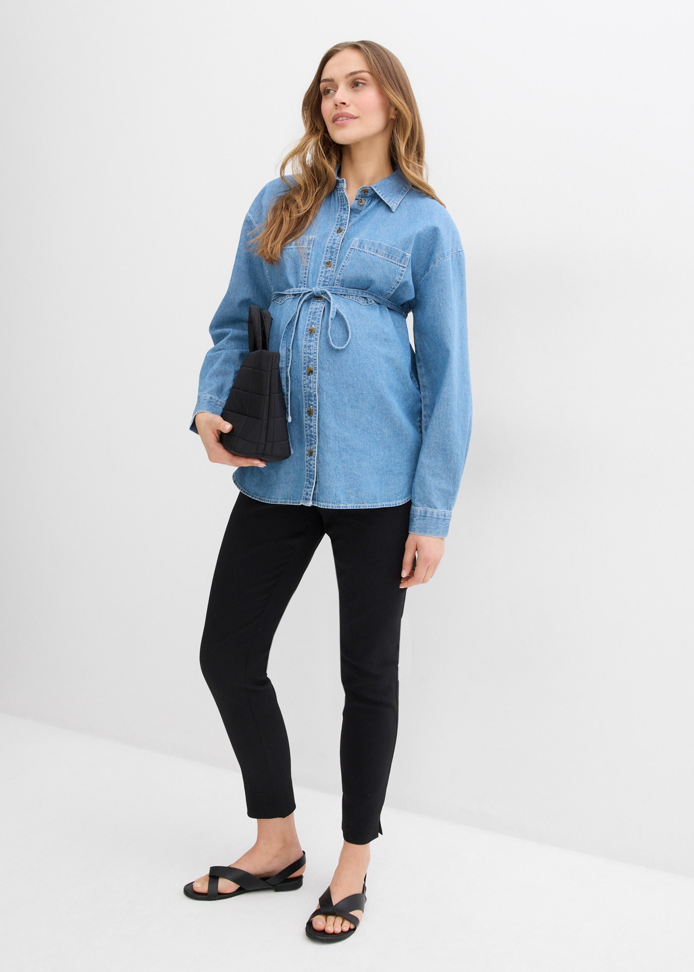 bonprix Umstandshose  aus Bengalin mit Elasthan, mit elastischem Gummizug vorne und hinten