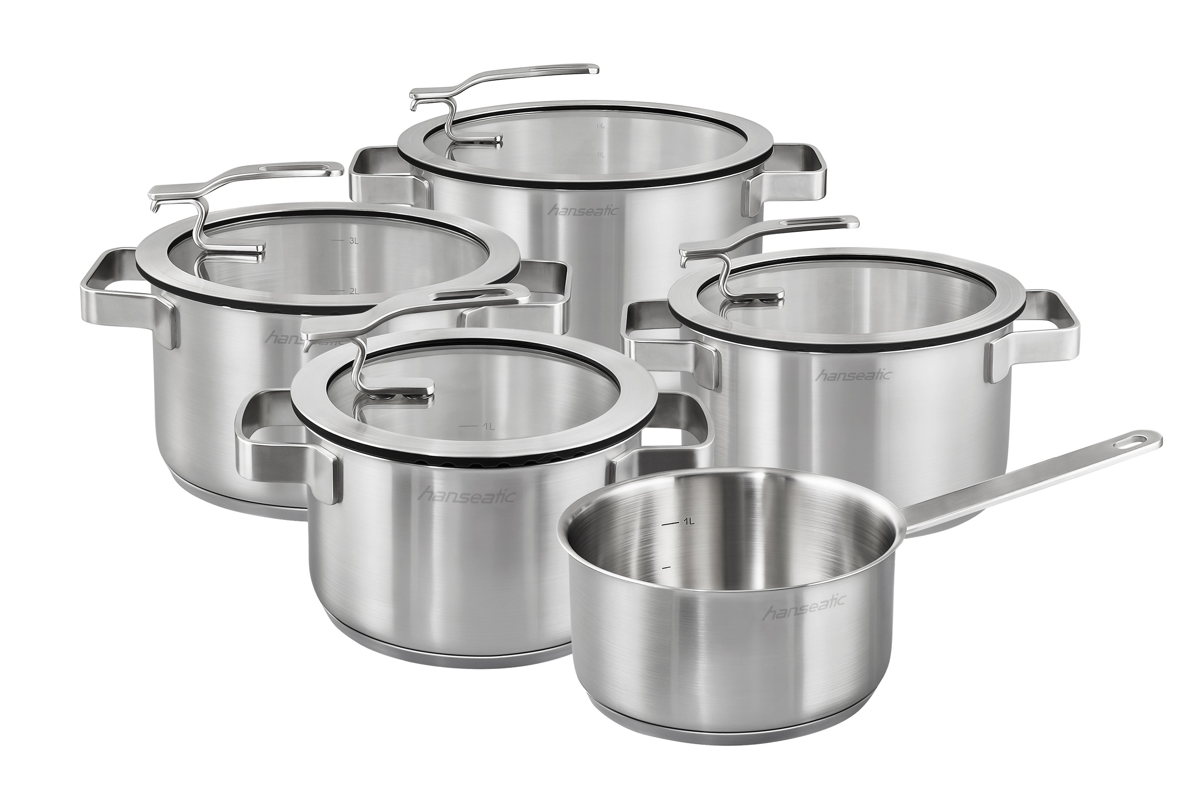 Hanseatic Topf-Set »STYLE«, Edelstahl 18/10, (Set, 9 tlg., Fleischtopf 1x 1 günstig online kaufen