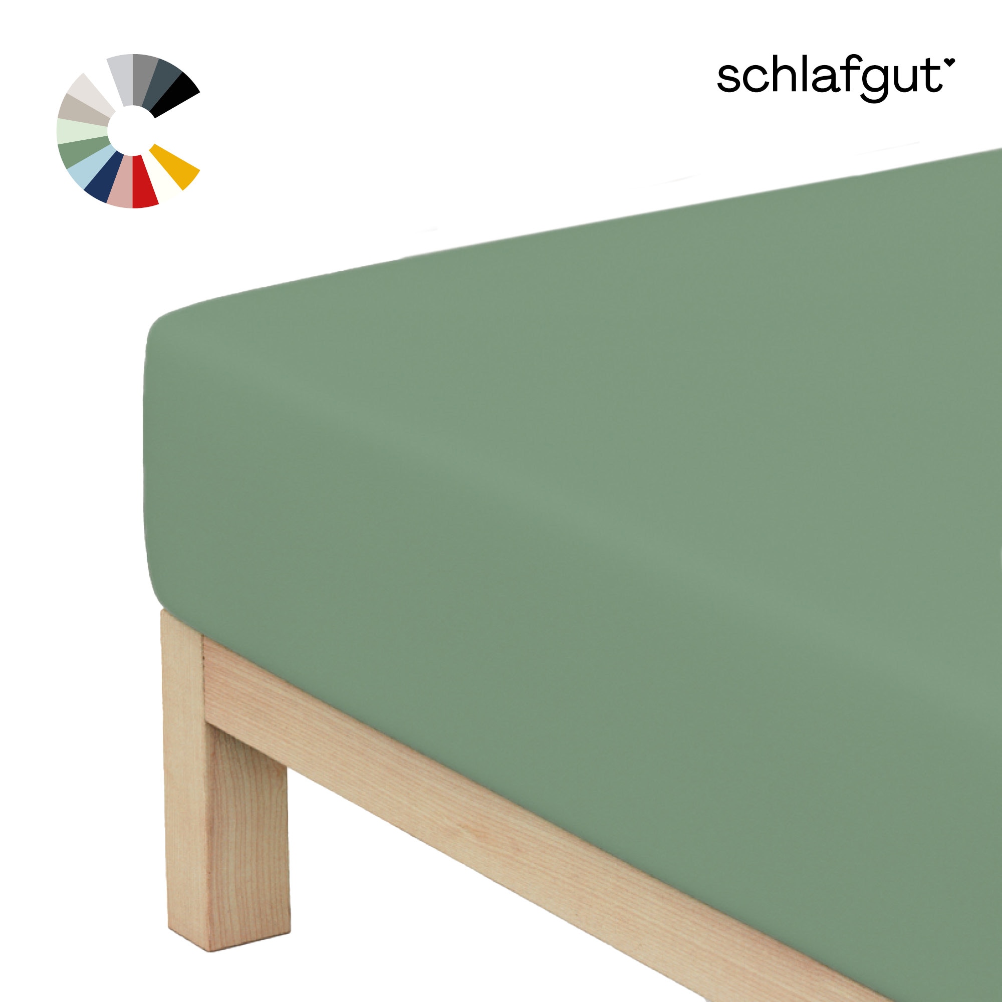 Schlafgut Spannbettlaken »Basic Cotton Bettlaken, 160 g/m², 100% Baumwolle, Spannbetttuch« Spannbettlaken bis 20 cm Matratzenhöhe, bügelfrei und pflegeleicht