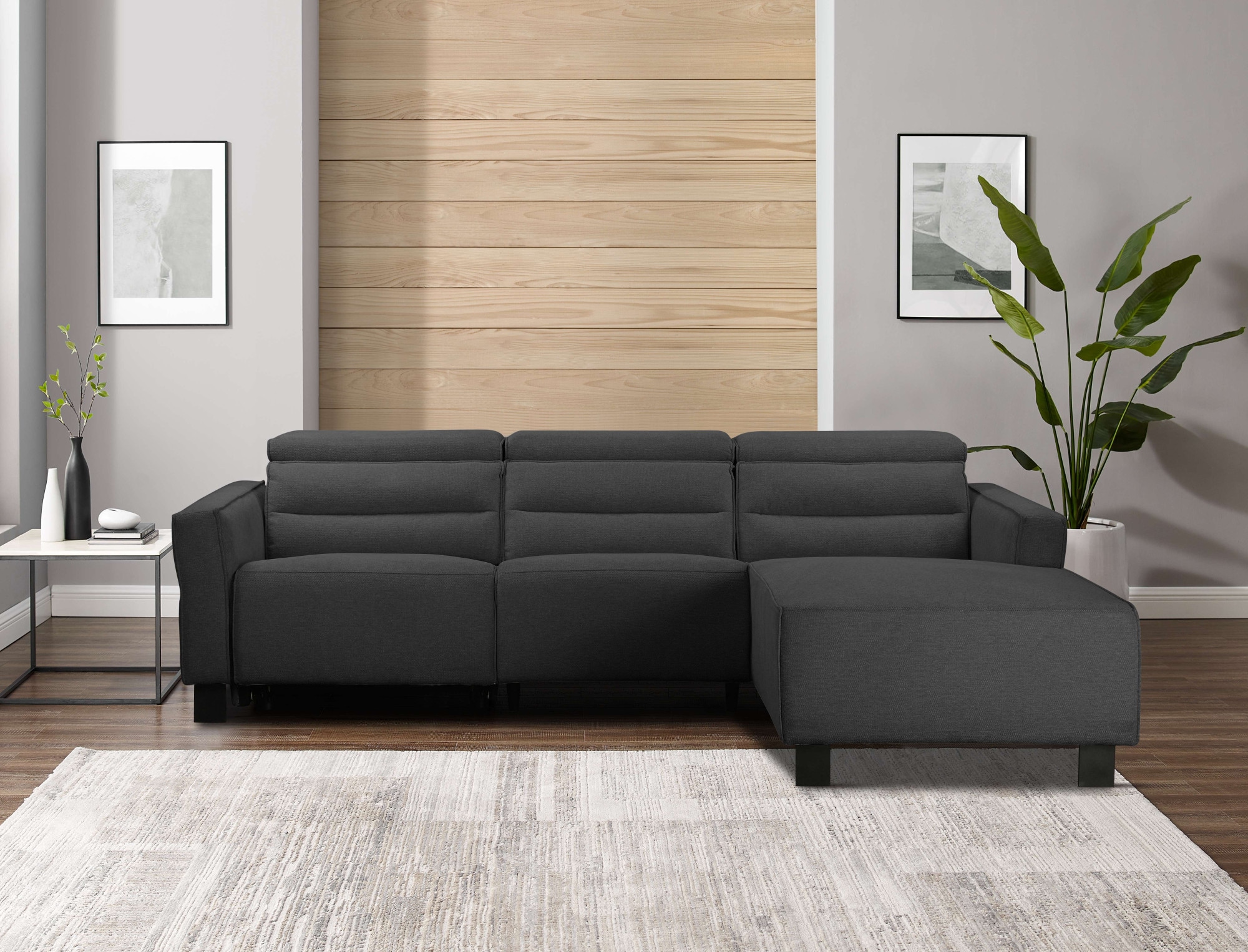 Places of Style Ecksofa »Carpari, L-Form, 263 cm, manuelle o. elektrische Relaxfunktion,«, USB A/C und Kopfteilverstellung