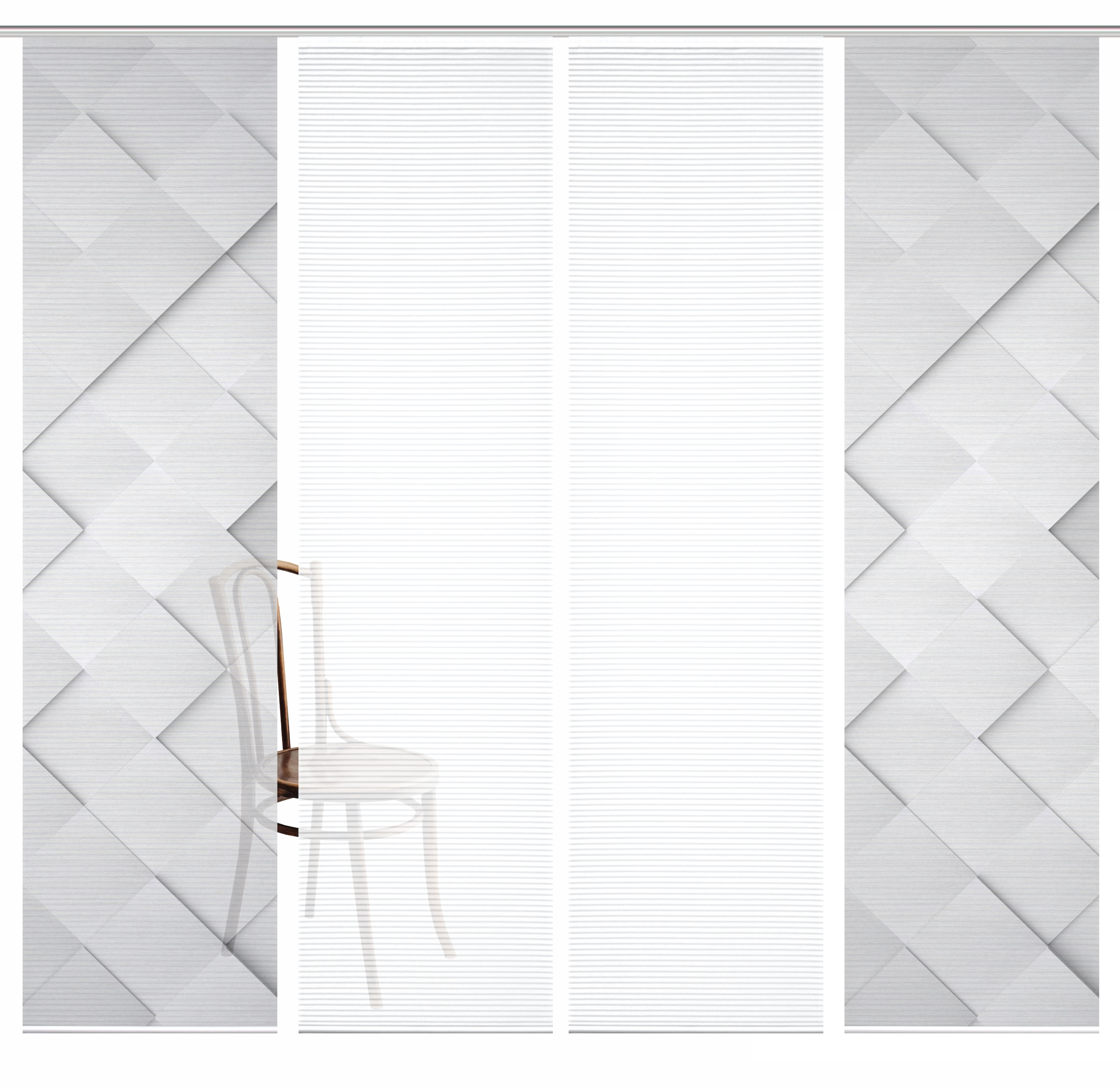 HOME in green Schiebegardine »SYLVIA« Paneelwagen 4 Stk. tlg. SET DIGITALDRUCK,BAMBUSOPTIK RECYCELT