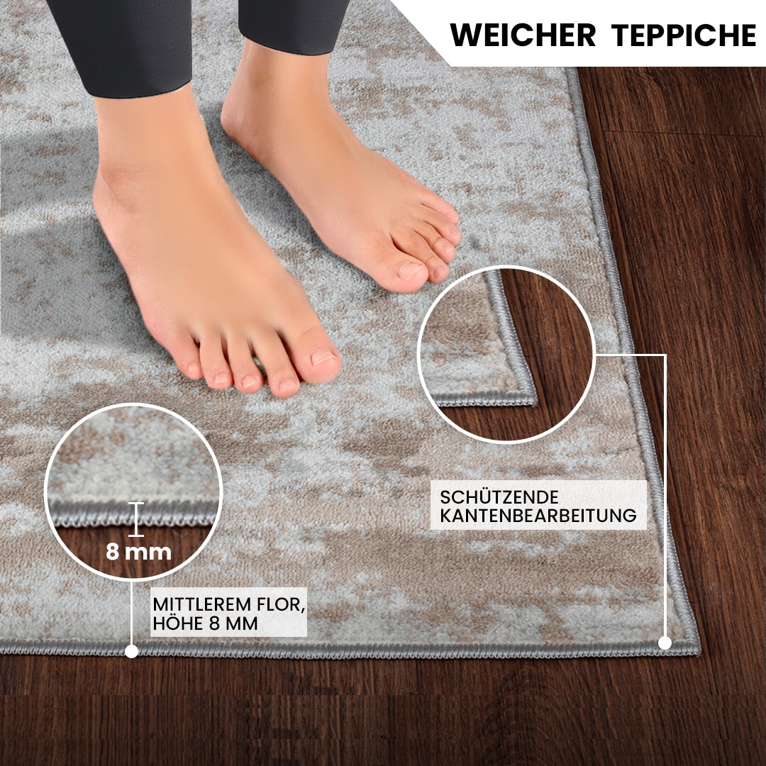 Livabliss Teppich »WAMBA«, rechteckig, 10 mm Höhe, Moderner Designerteppich in Marmor Optik, Kurzflor Wohnzimmerteppich