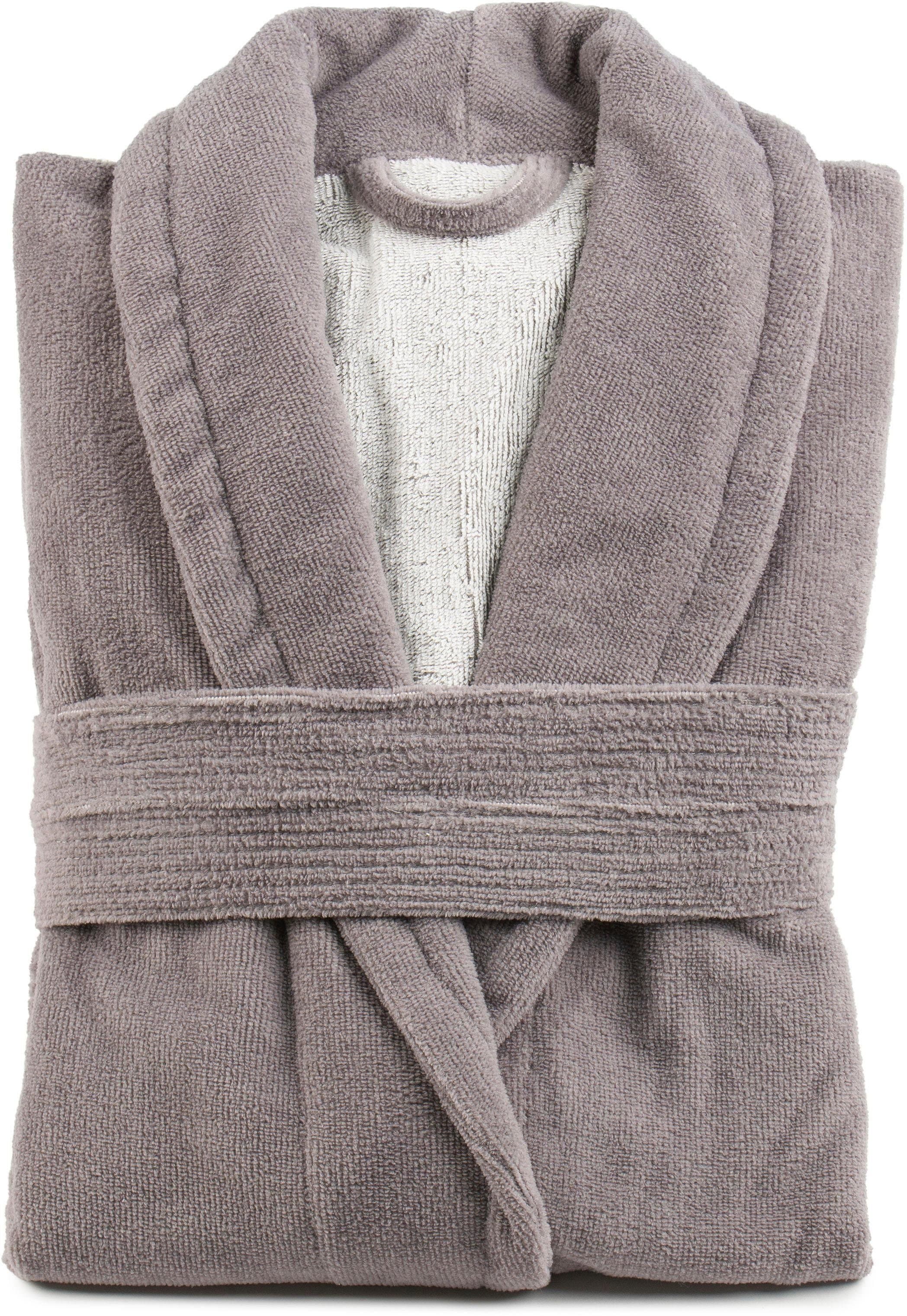 Gözze Unisex-Bademantel »Turin, ideal für Sauna & Spa, Hotelbademantel, Morgenmantel«, (1 St.), für Damen & Herren, mit Gürtel und zwei aufgesetzten Taschen, lang