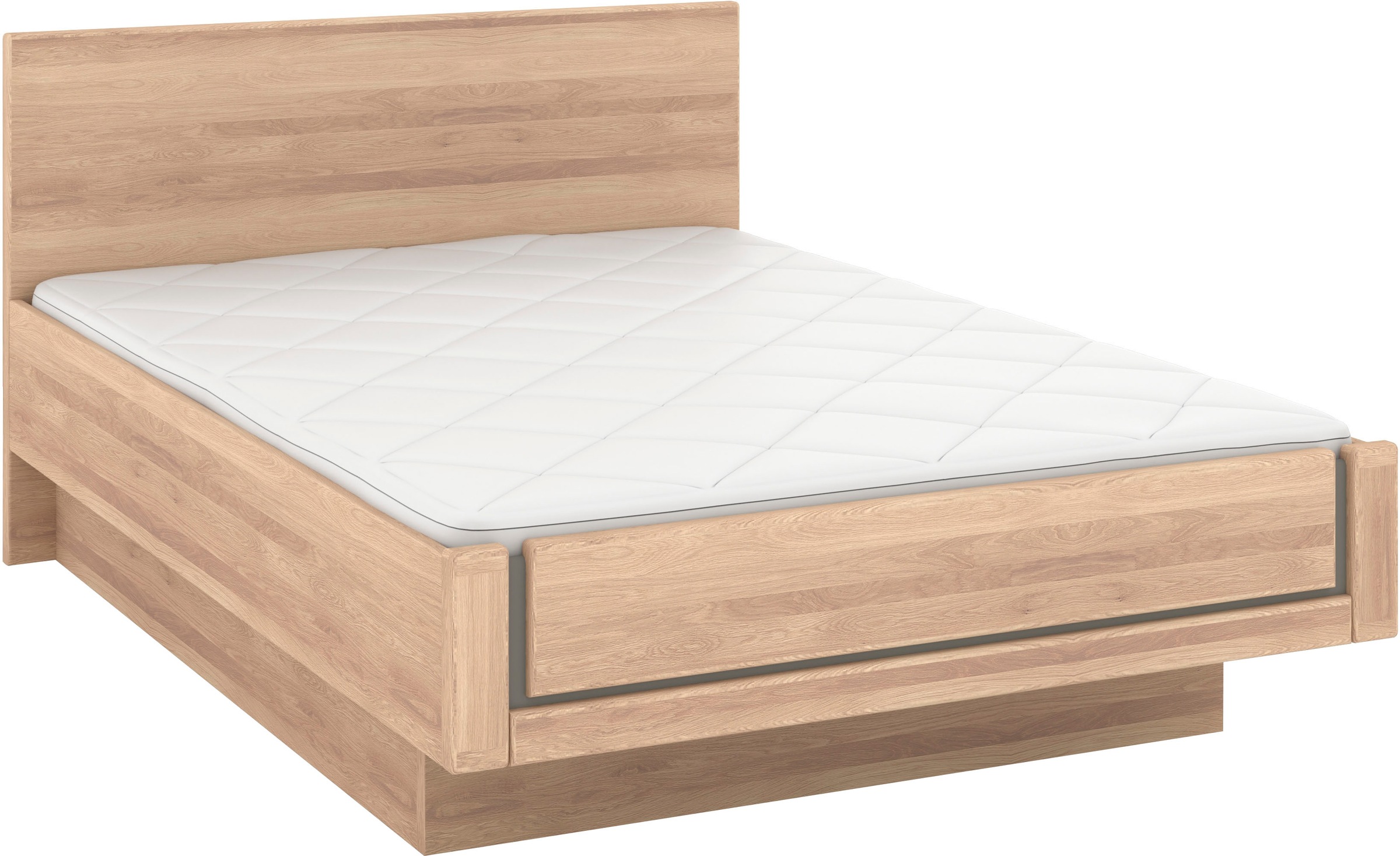 Musterring Holzbett »Sorrent, Bettgestell, Bettrahmen, teilmassiv Eiche«, (MADE IN GERMANY), Eiche teilmassiv, Liegehöhenverstellung, in schwebender Optik