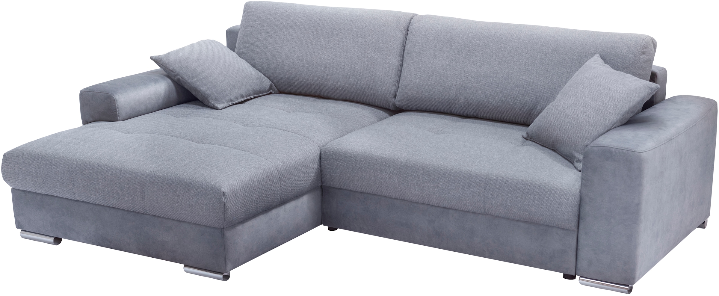 exxpo - sofa fashion Ecksofa »Larnaca, inkl. Bettfunktion und Bettkasten, bequem und komfortabel,«, mit extrabreiten Rückenkissen und 2 Zierkissen