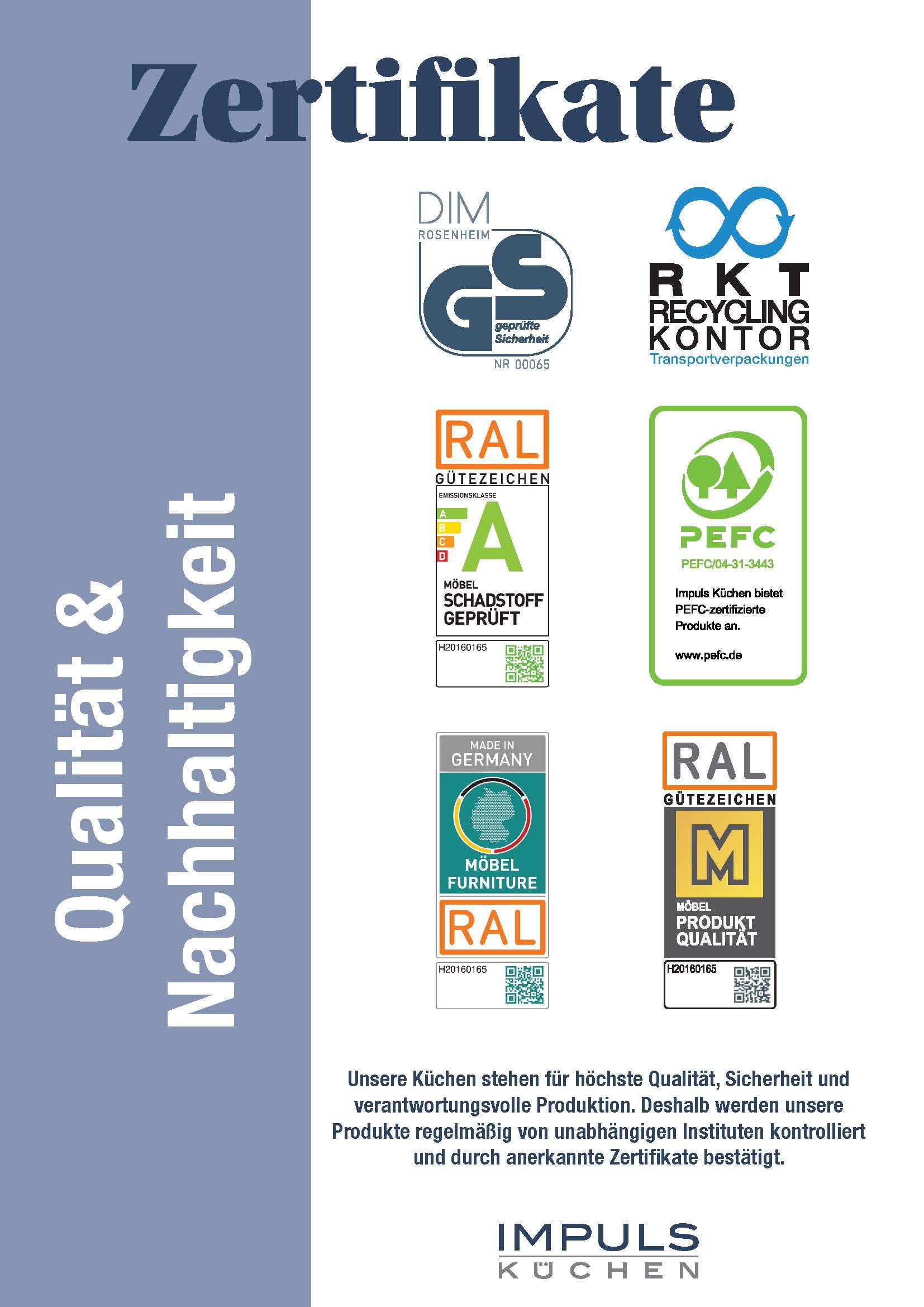 IMPULS KÜCHEN Küchenzeile »"Kopenhagen", Ausrichtung wählbar, Schubkästen mit Soft-Close« Set, 