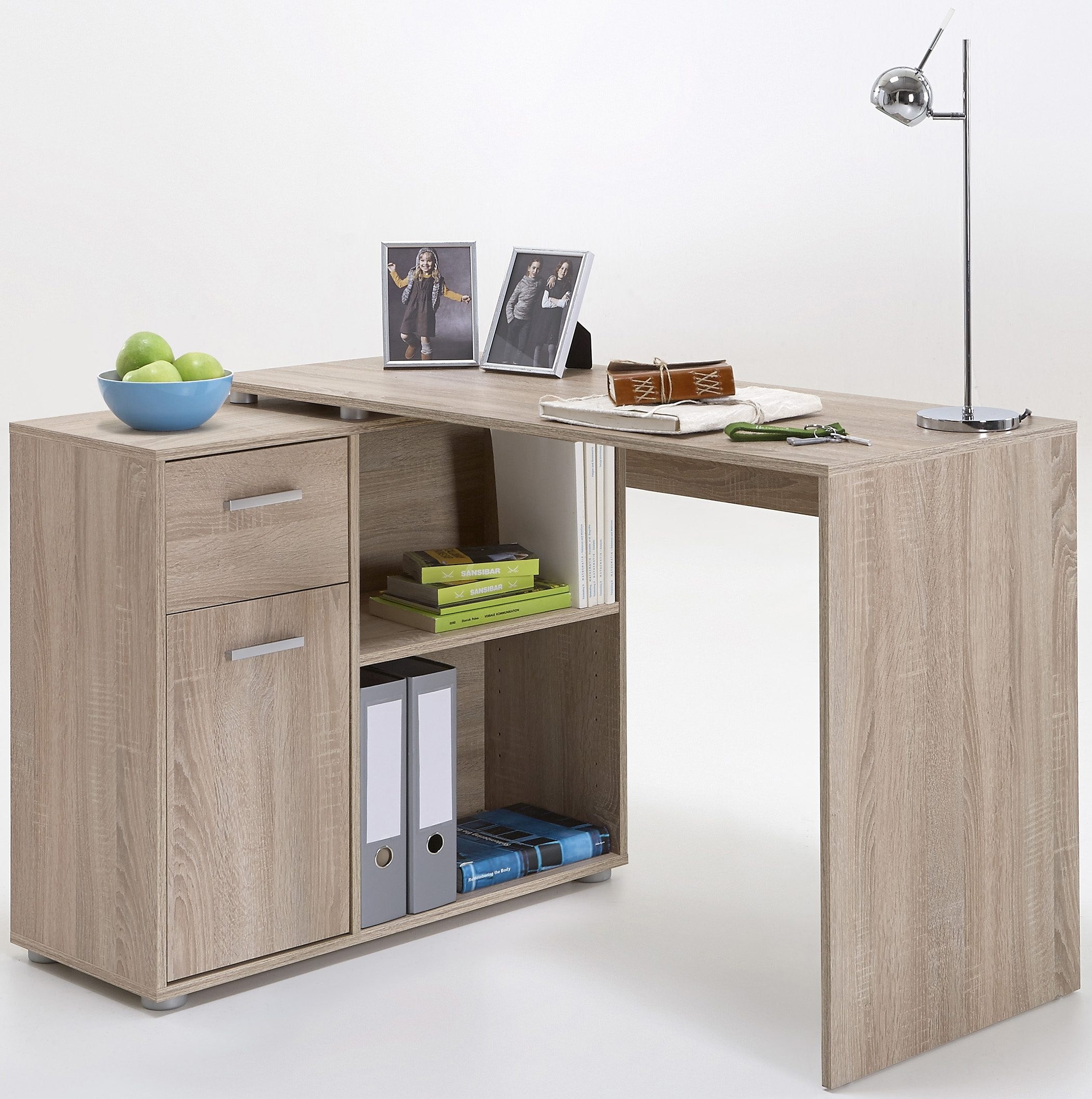 FMD Eckschreibtisch »AUGSBURG«, Schreibtisch/Sideboard m. Stauraum, beidsei günstig online kaufen