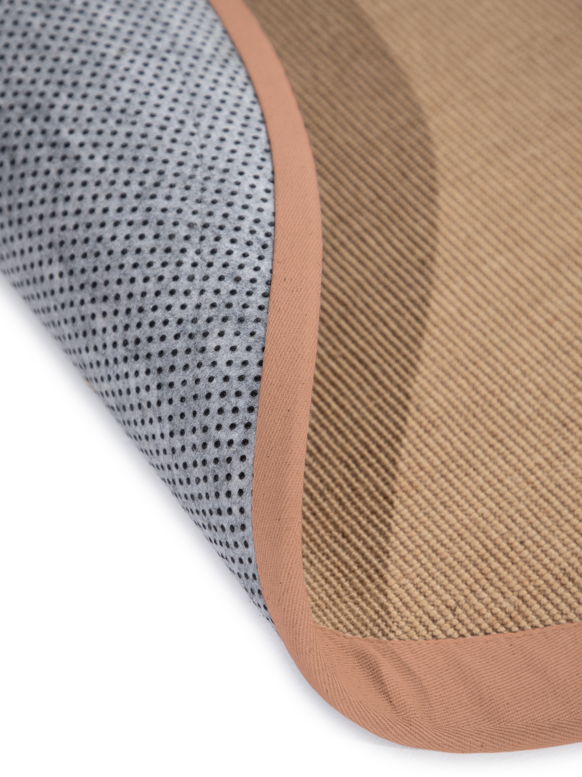 carpetfine Sisalteppich »Sisal«, rund, 5 mm Höhe, mit farbiger Bordüre, Anti-Rutsch Rückseite