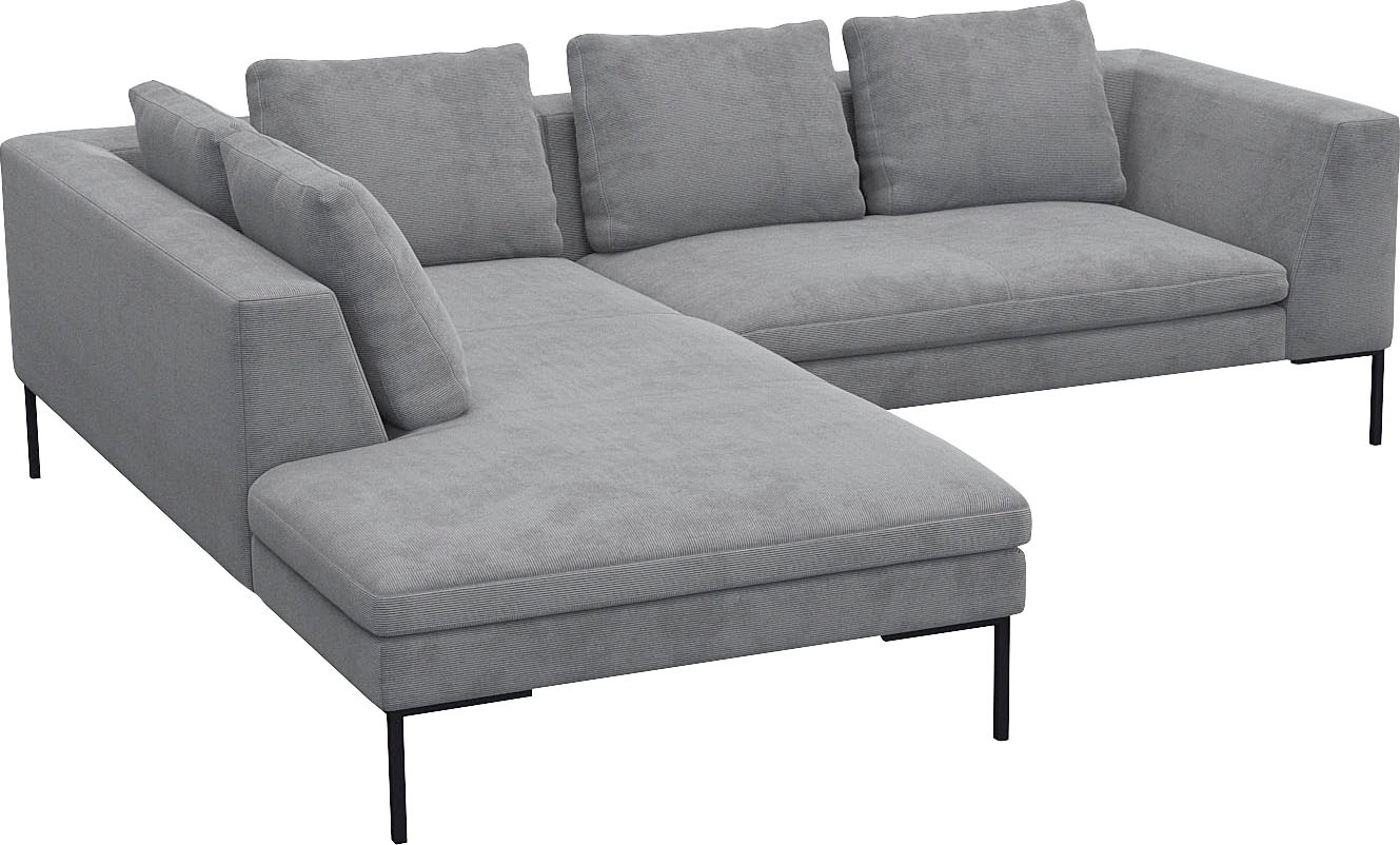 FLEXLUX Ecksofa »Loano, superbequemer Sitzkomfort durch Kaltschaum im Sitz, L-Form«, modernes Sofa, frei im Raum stellbar, lose Kissen, hoher Fuß