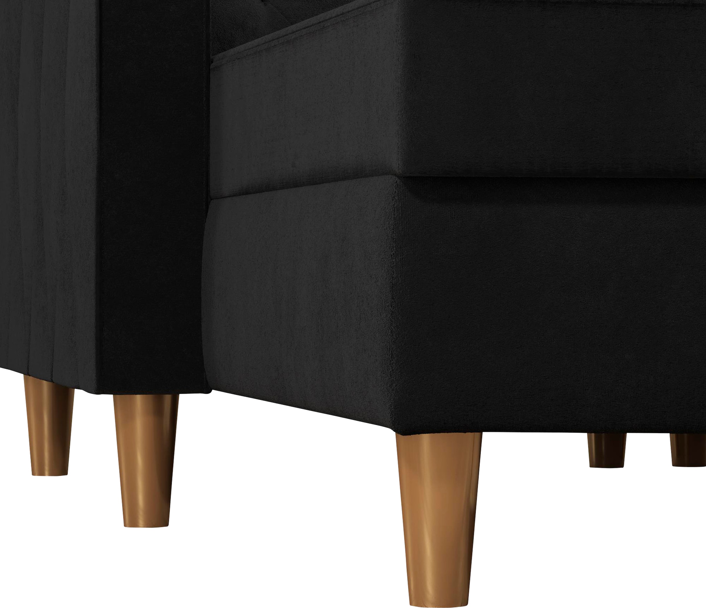 Cosmo Living Ecksofa »Liberty«, mit Schlafffunktion, Recamiere mit Stauraum beidseitig montierbar