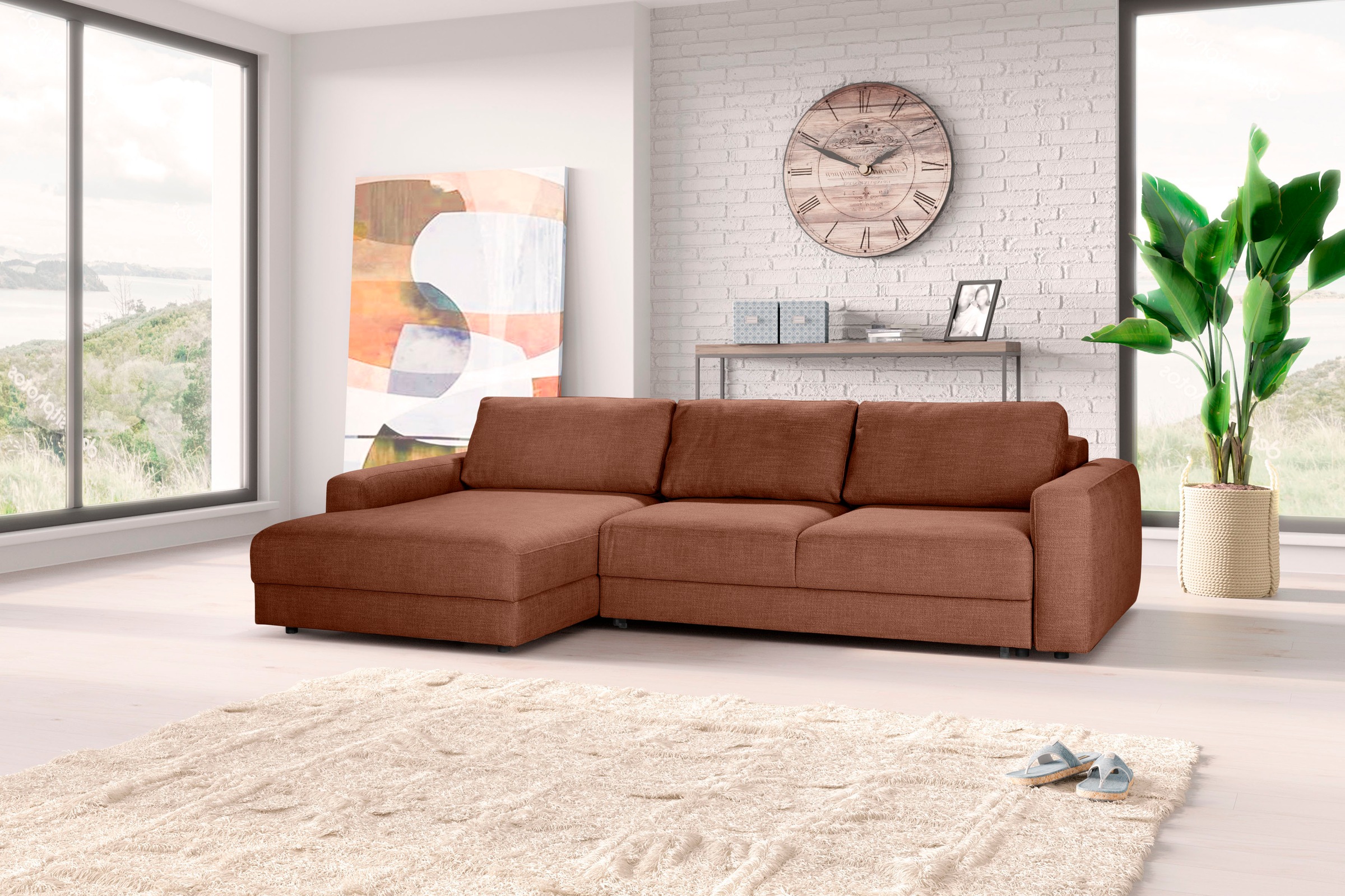 TRENDMANUFAKTUR Ecksofa »Bourbon II, mit extratiefer Sitzfläche und extrabr günstig online kaufen