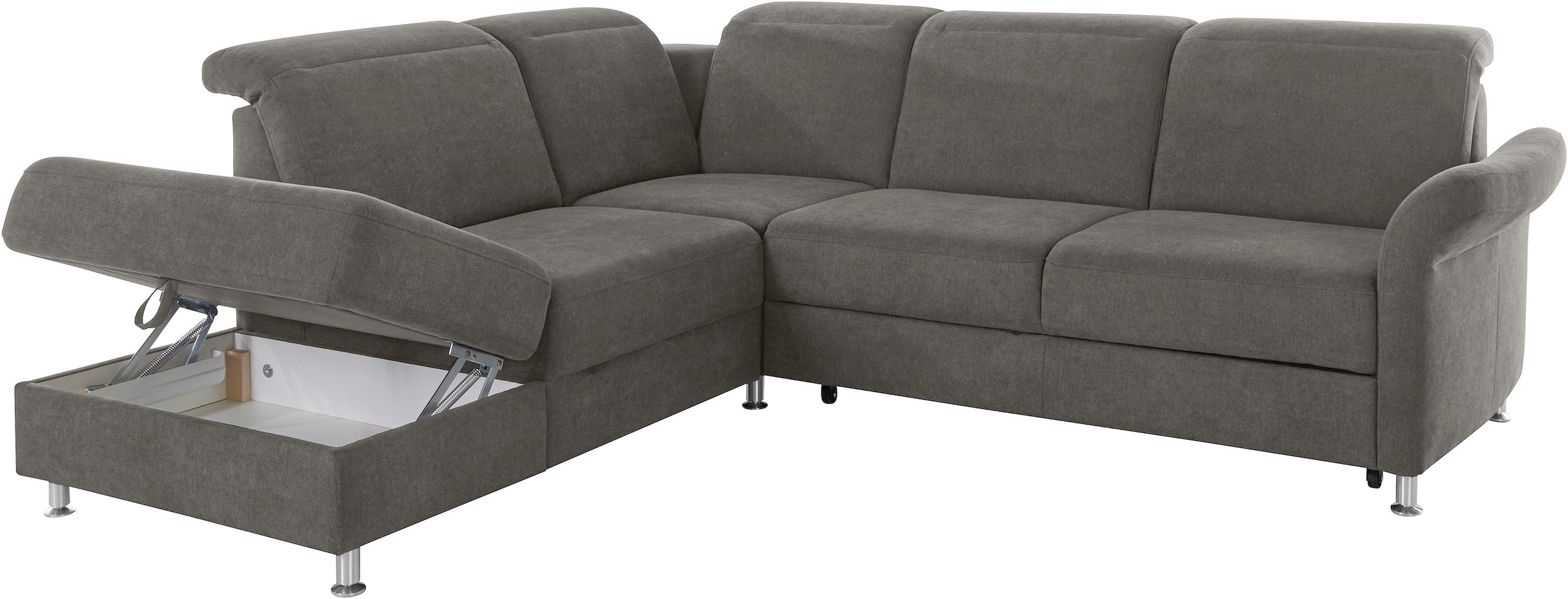 sit&more Ecksofa »Darwin L-Form«, inklusive Federkern, wahlweise mit Kopfteilverstellung, Bettfunktion
