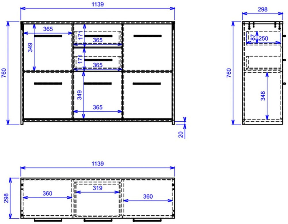 Inter Link Sideboard »Sideboard Elvezia« 1 Stk. tlg. BxTxH: ca. 15 x 30 x 77 cm