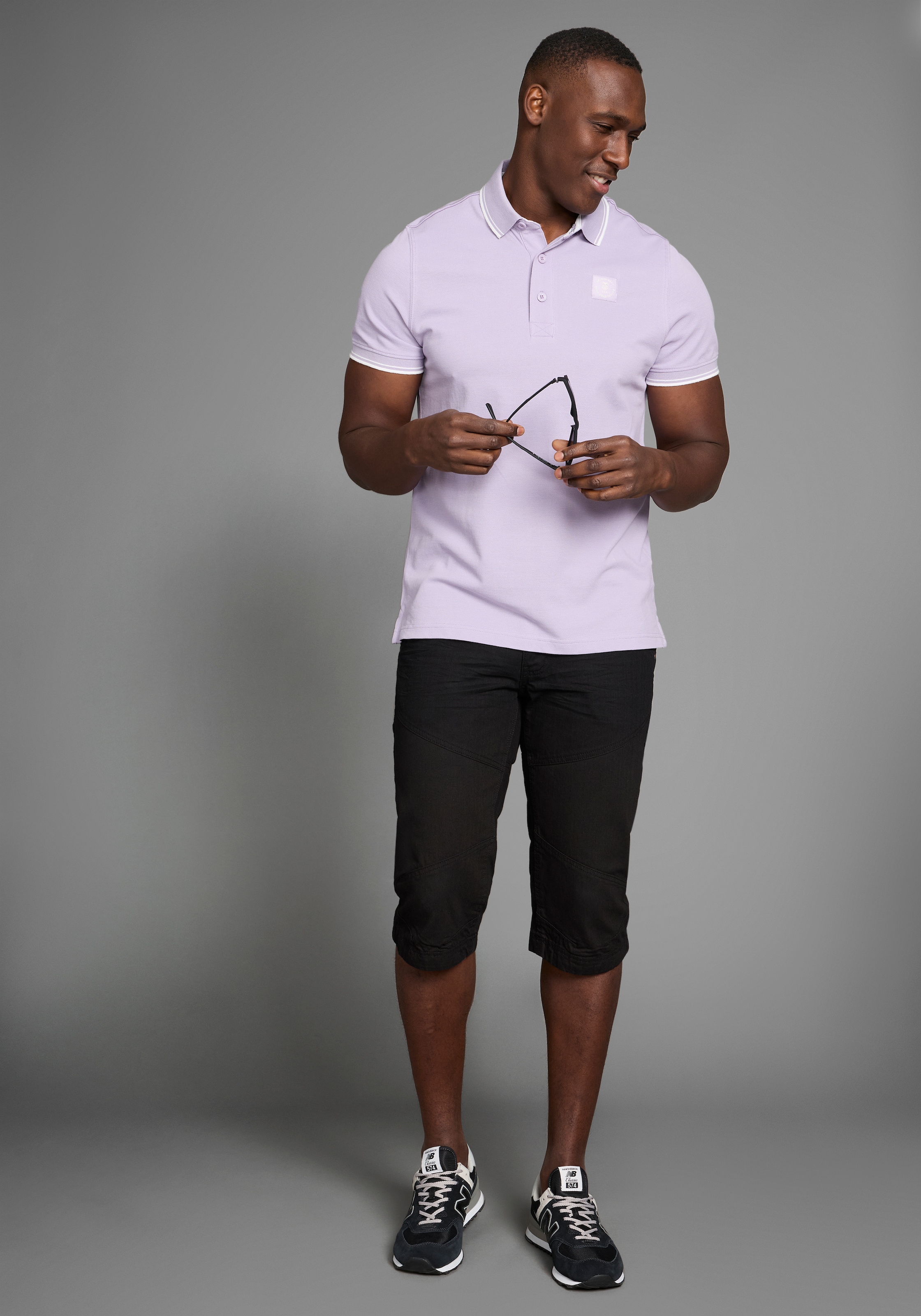 DELMAO Poloshirt, Kurzarm, lockere Passform, Polokragen, für Tennis oder Golf