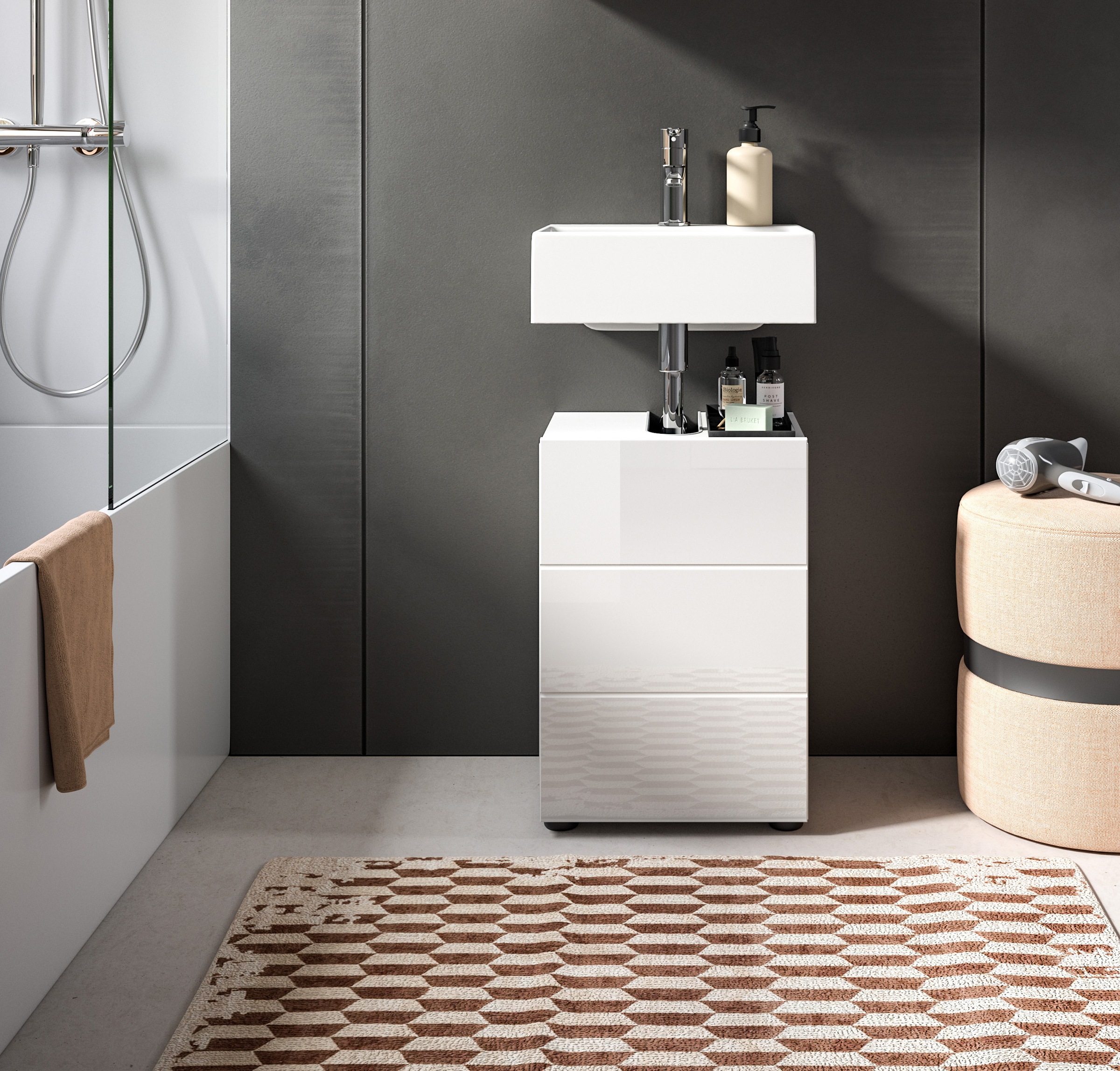 welltime Waschbeckenunterschrank »BIEL, TOPSELLER!, Breite 38 cm, 1 Tür, 1 günstig online kaufen