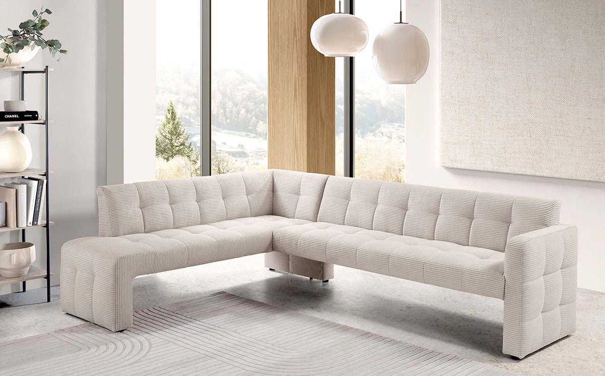 exxpo - sofa fashion Essbank »Barista, bequem und elegant, hohe Bodenfreiheit«, Eckbank Barista bequem und elegant, hochwertige Detailverarbeitung