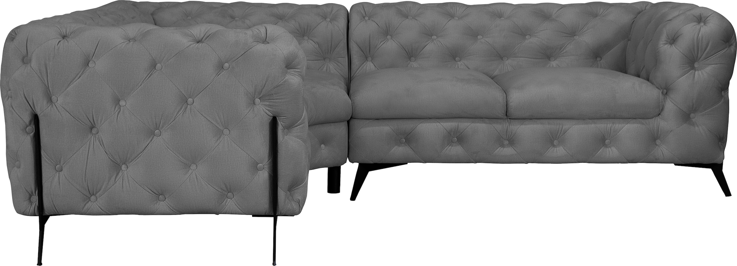 Home affaire Chesterfield-Sofa »Amaury L-Form« moderne Chersterfield-Optik, günstig online kaufen