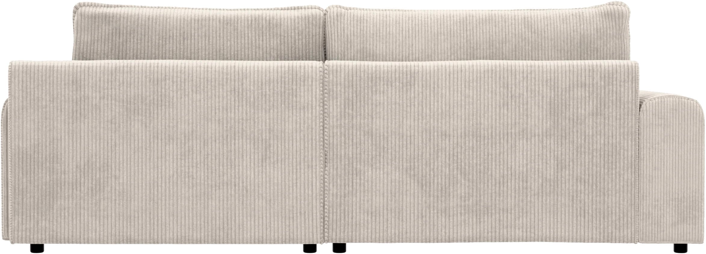 TRENDMANUFAKTUR Ecksofa »Fordon, Schlafsofa mit Bettkasten, Couch in L-Form, Breite 250 cm«, in Cordstoff HYPER, cream, Recamiere rechts