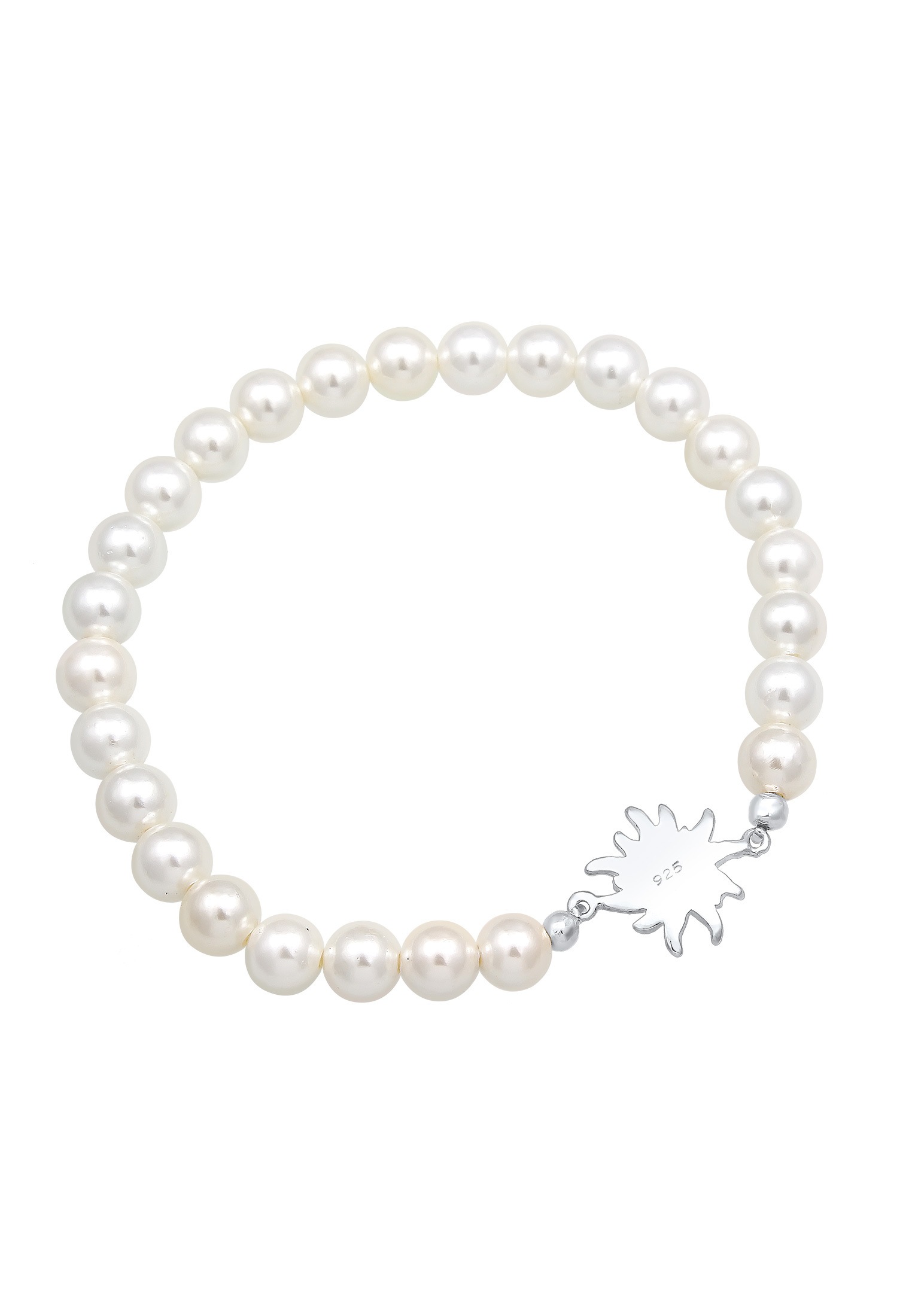 Elli Perlenarmband »Edelweiss Muschelkernperlen Weiß 925 Sterling Silber«