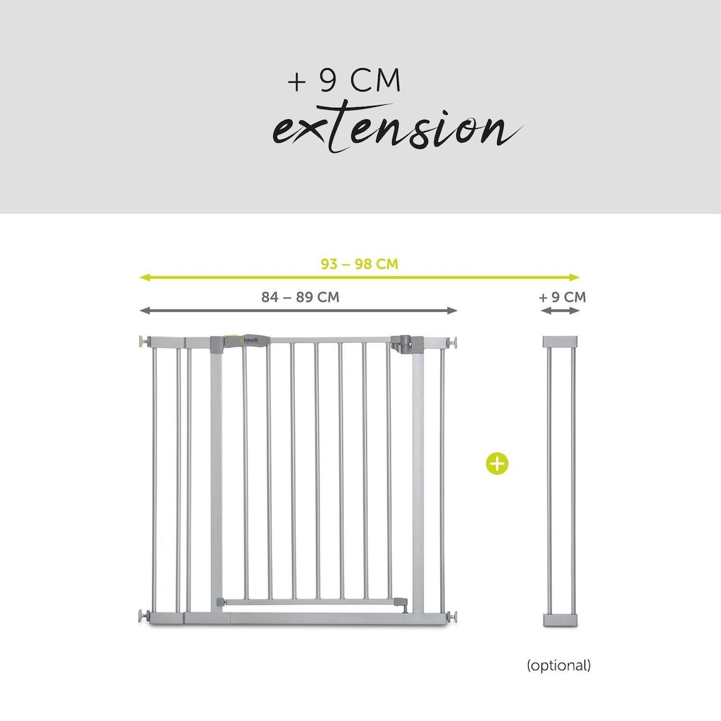 Hauck Türschutzgitter »Stop N Safe 2 inklusive 9 cm Extension, silberfarben«