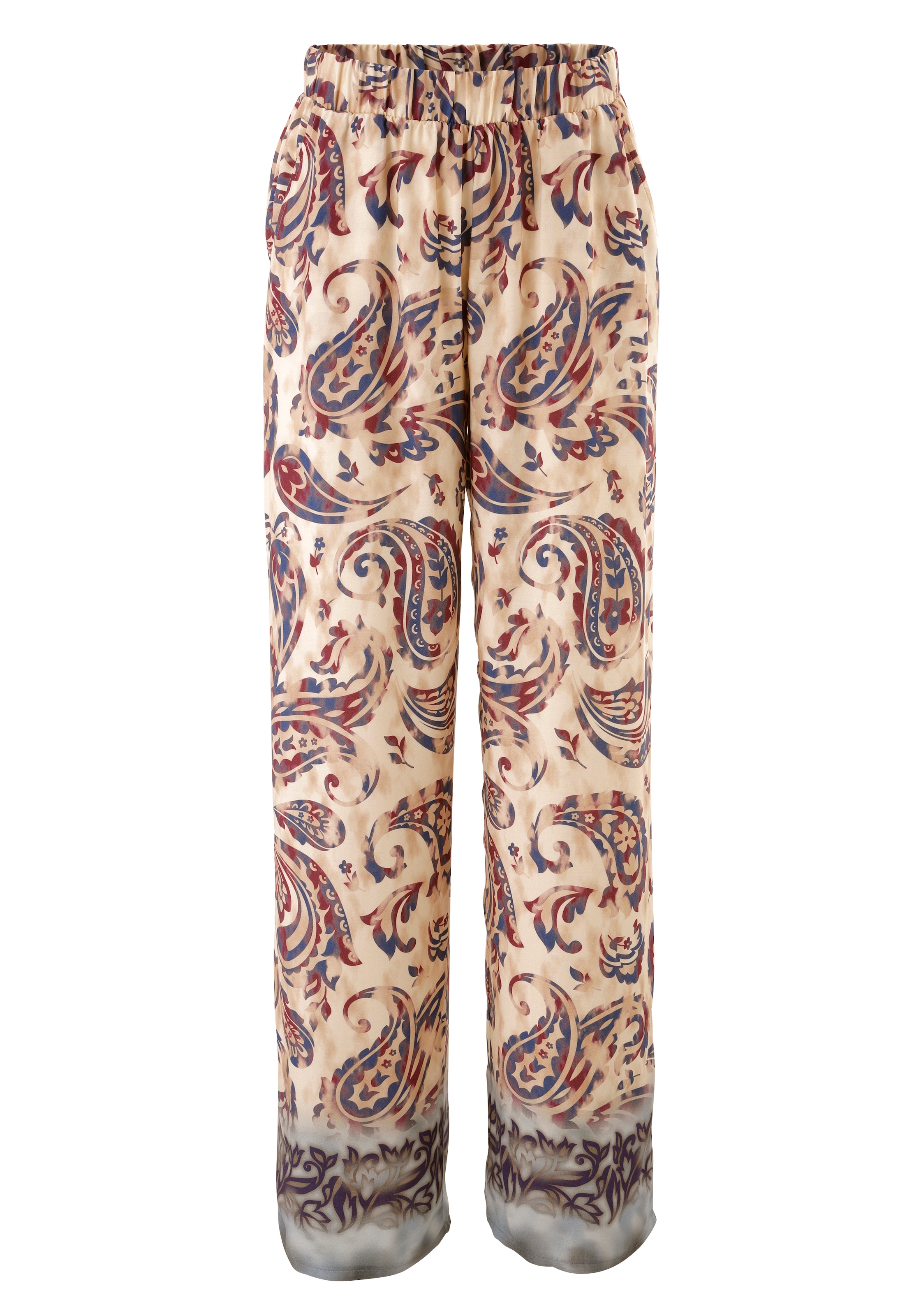 Aniston CASUAL Schlupfhose  mit trendigem Paisley-Druck und Bordüre am Saum