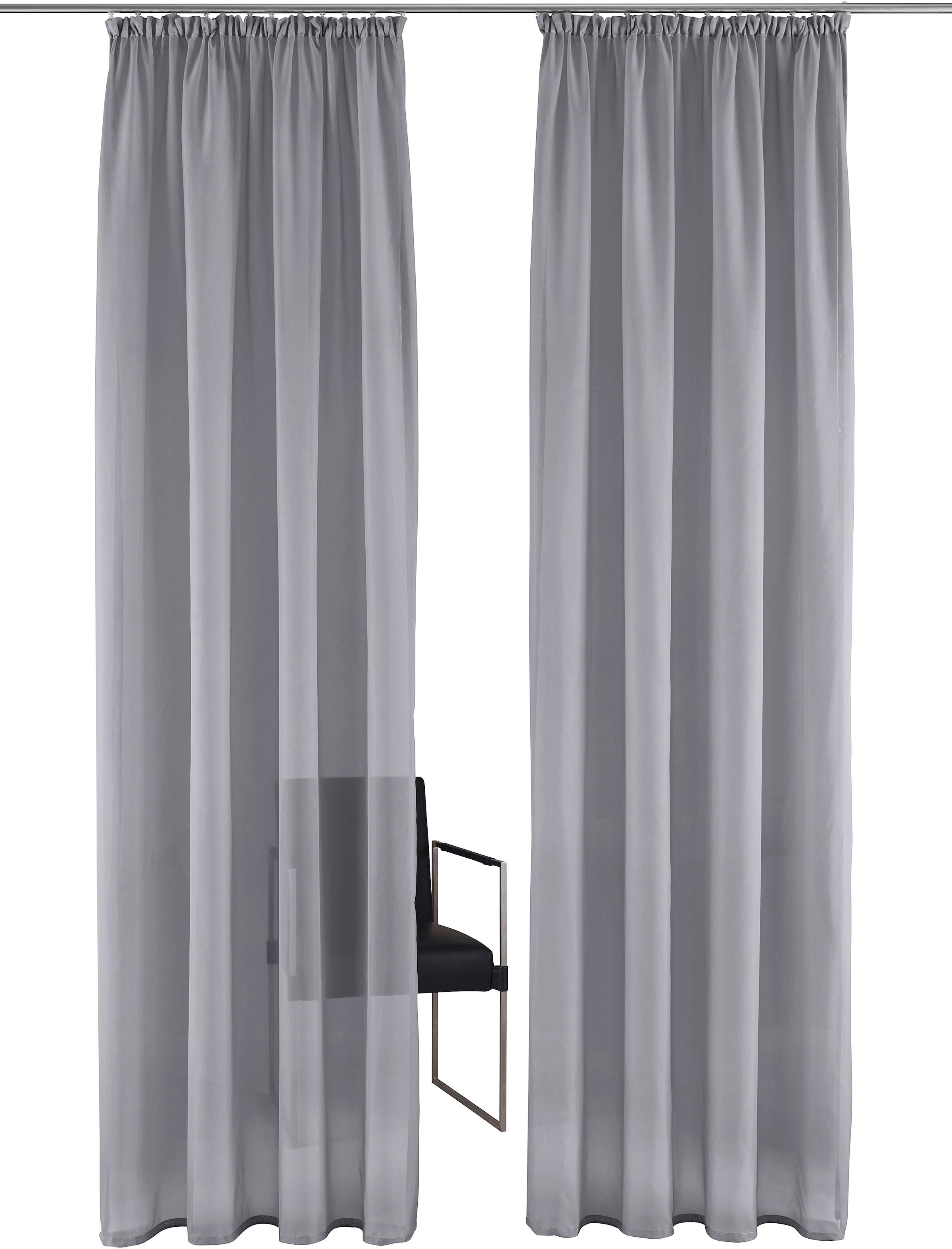 my home Gardine »XANA mit Ösen, Kräuselband oder Schlaufen«, (2 St.), Bestseller, einfarbig, 1 bzw. 2 Schals, pflegeleicht, Schal