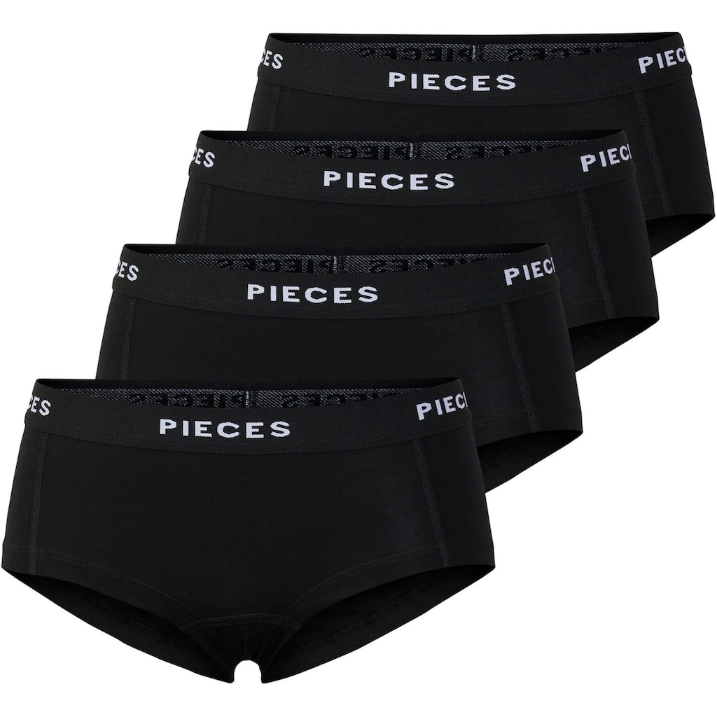 pieces Hipster »PCLOGO LADY 4 PACK SOLID NOOS BC«, (Packung, 4 St., 4er-Pack)
