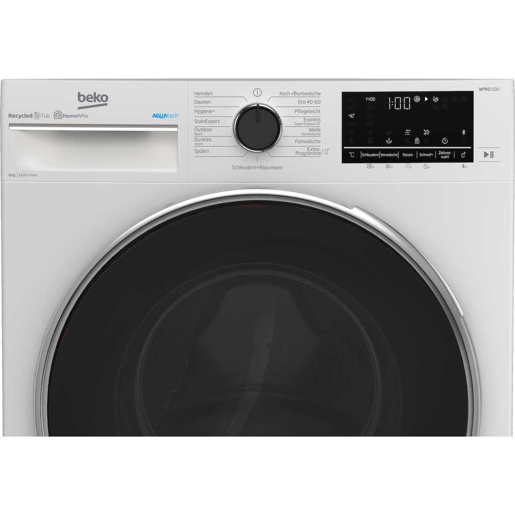 BEKO Waschmaschine »B5WFU58418W«, B5WFU58418W, 8 kg, 1400 U/min