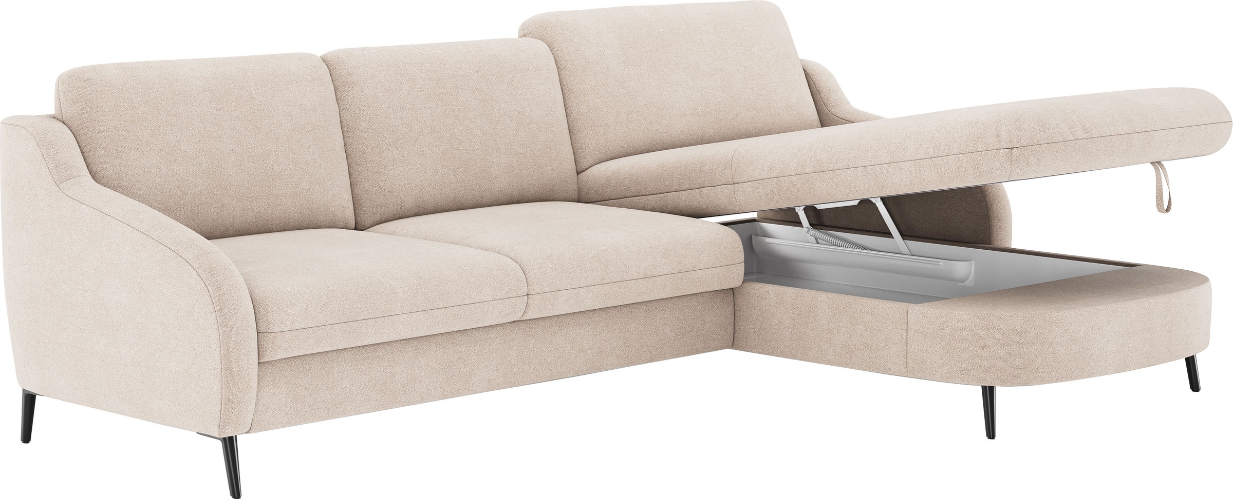sit&more Ecksofa »Soul L-Form«, wahlweise mit Bettfunktion und Bettkasten oder Schubkasten