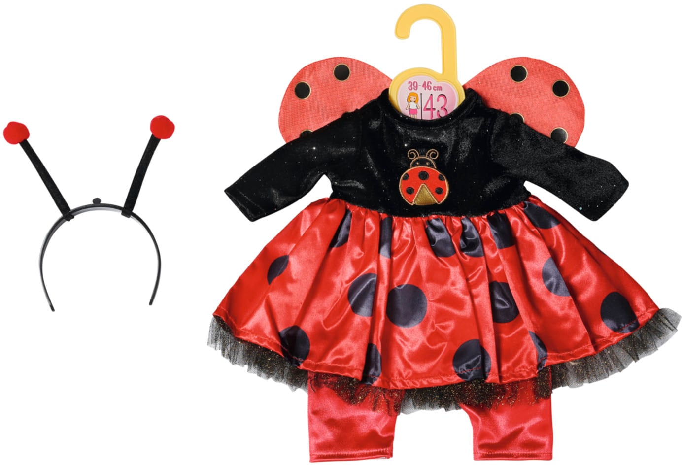 Zapf Creation® Puppenkleidung »Dolly Moda, Marienkäfer Outfit, 43 cm«