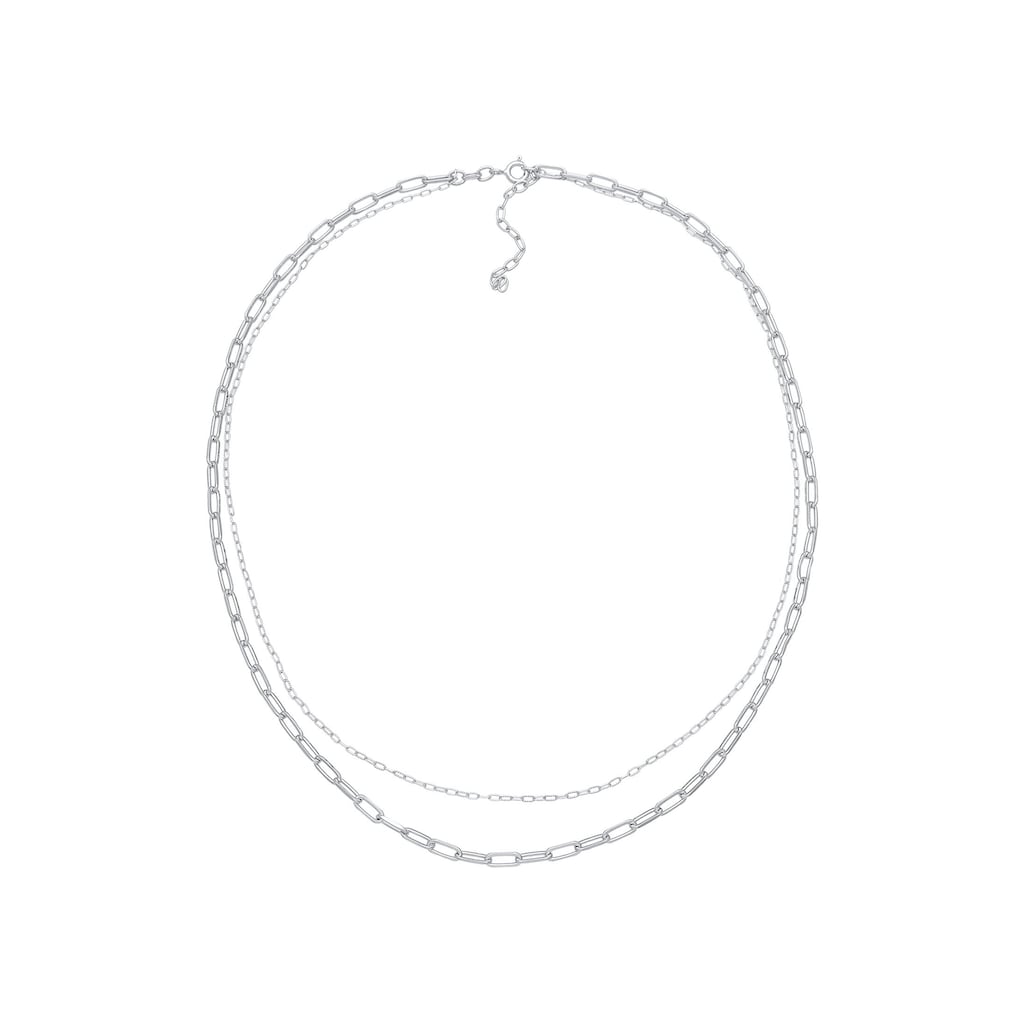 Elli Gliederkette »Layer Glieder Oval Basic Chunky Chain 925 Silber«