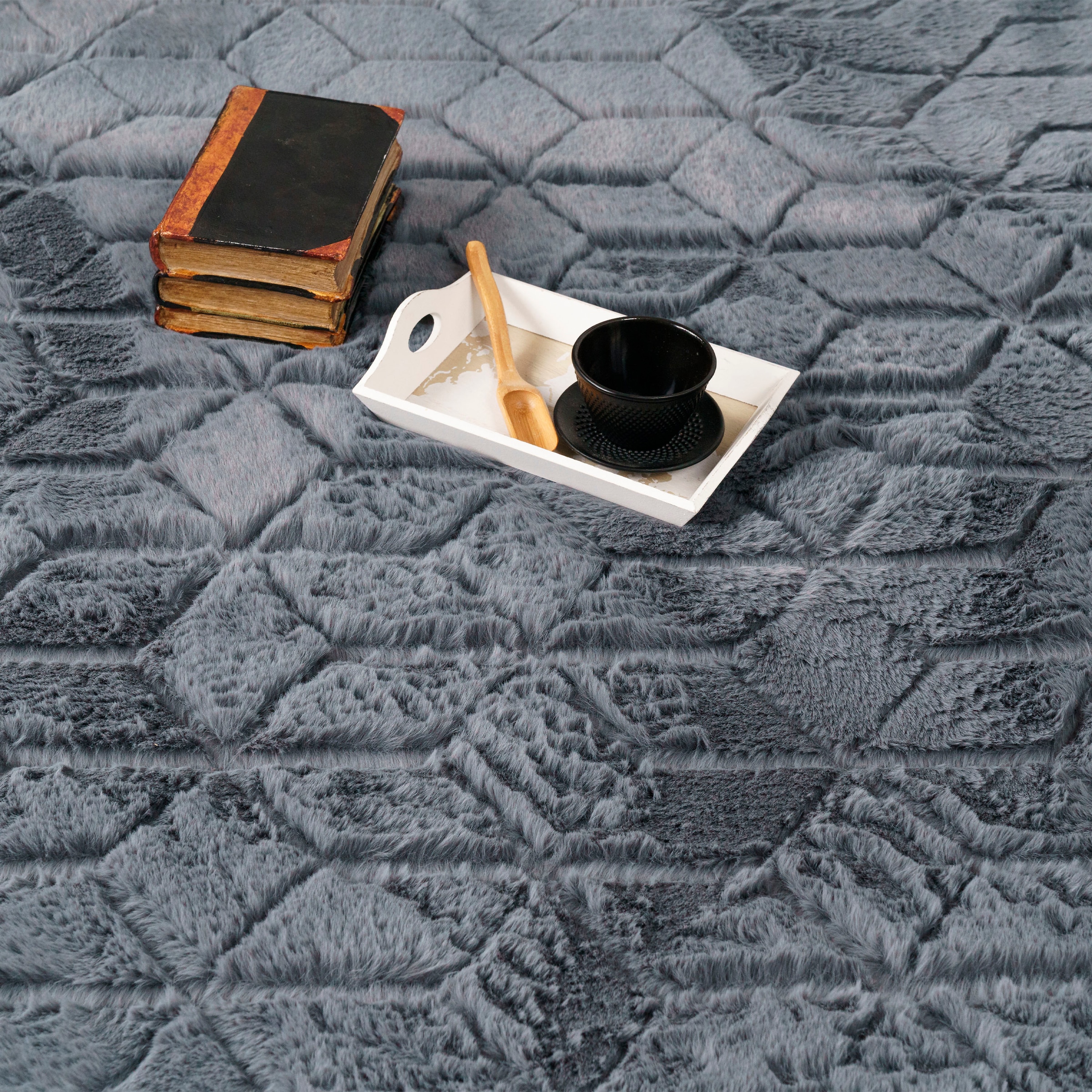 Paco Home Hochflor-Teppich »Arnheim 745«, rechteckig, 26 mm Höhe, Uni Farben, modernes geometrisches Design, besonders weich