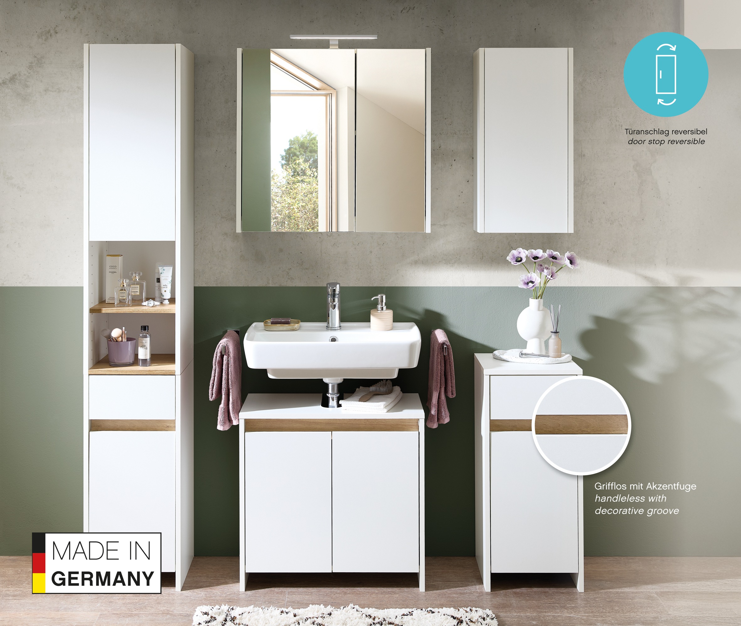 Saphir Badmöbel-Set »Quickset 100, Waschbeckenunterschrank mit Spiegelschra günstig online kaufen