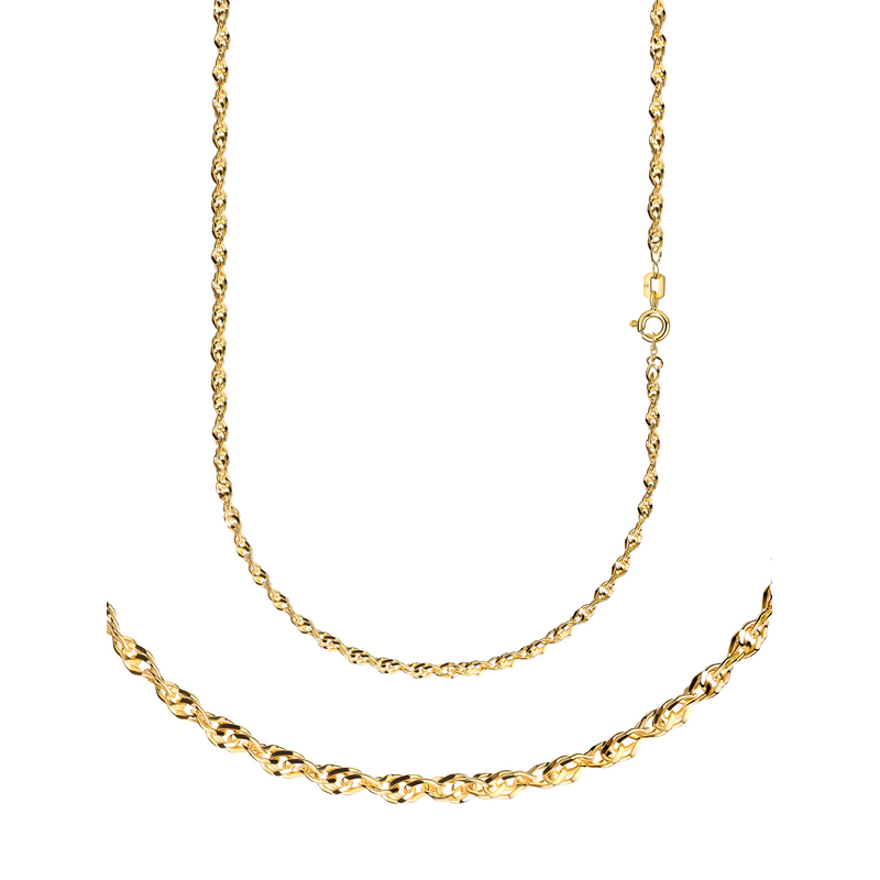 FIRETTI Collierkettchen »Schmuck Geschenk Gold 333 oder 585 Halskette Singapurkette diamantiert« Made in Germany gelbgoldfarben 45 Diese Basic...