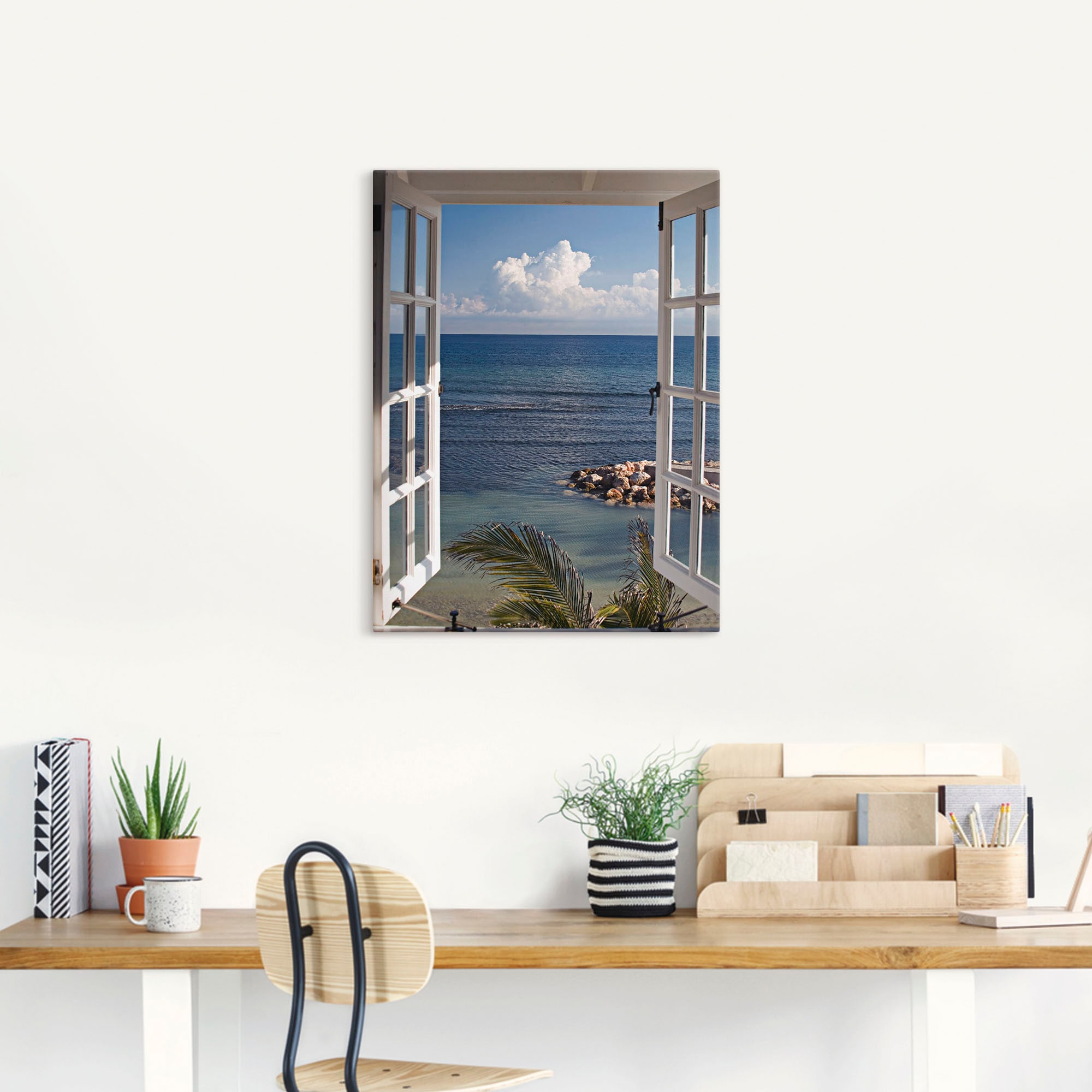 Artland Wandbild »Fenster zum Paradies«, Fensterblick, (1 St.), als Alubild, Outdoorbild, Leinwandbild, Poster, Wandaufkleber
