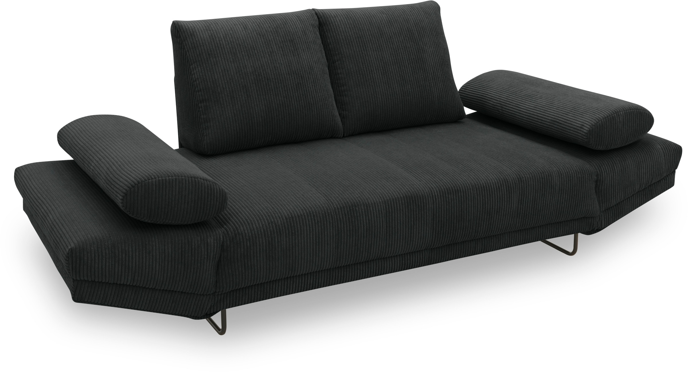 INOSIGN Schlafsofa »Jadelyn mit klappbaren Armlehnen,«, Federkern, Cord-Bezug, incl. 2 Armlehnkissen, Liegefläche 97x250 cm
