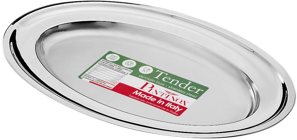 PINTINOX Servierplatte »Vassoi Tender«, (1 tlg.), oval, Edelstahl, spülmasc günstig online kaufen