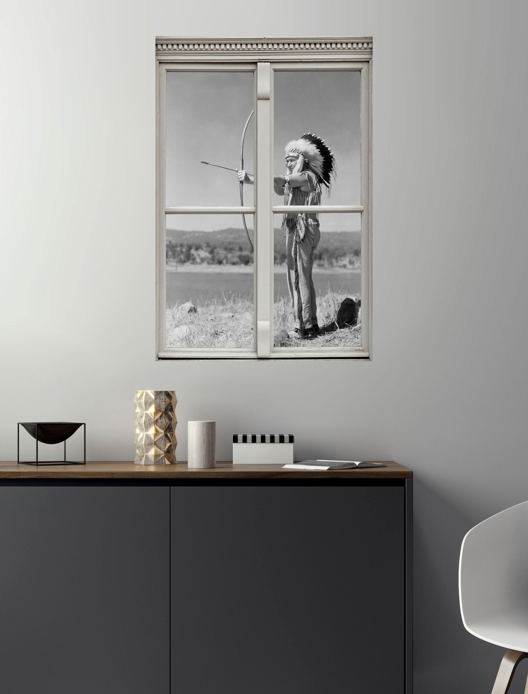 queence Wandsticker, Wandsticker, Wandbild, selbstklebend, 3D, Fenster