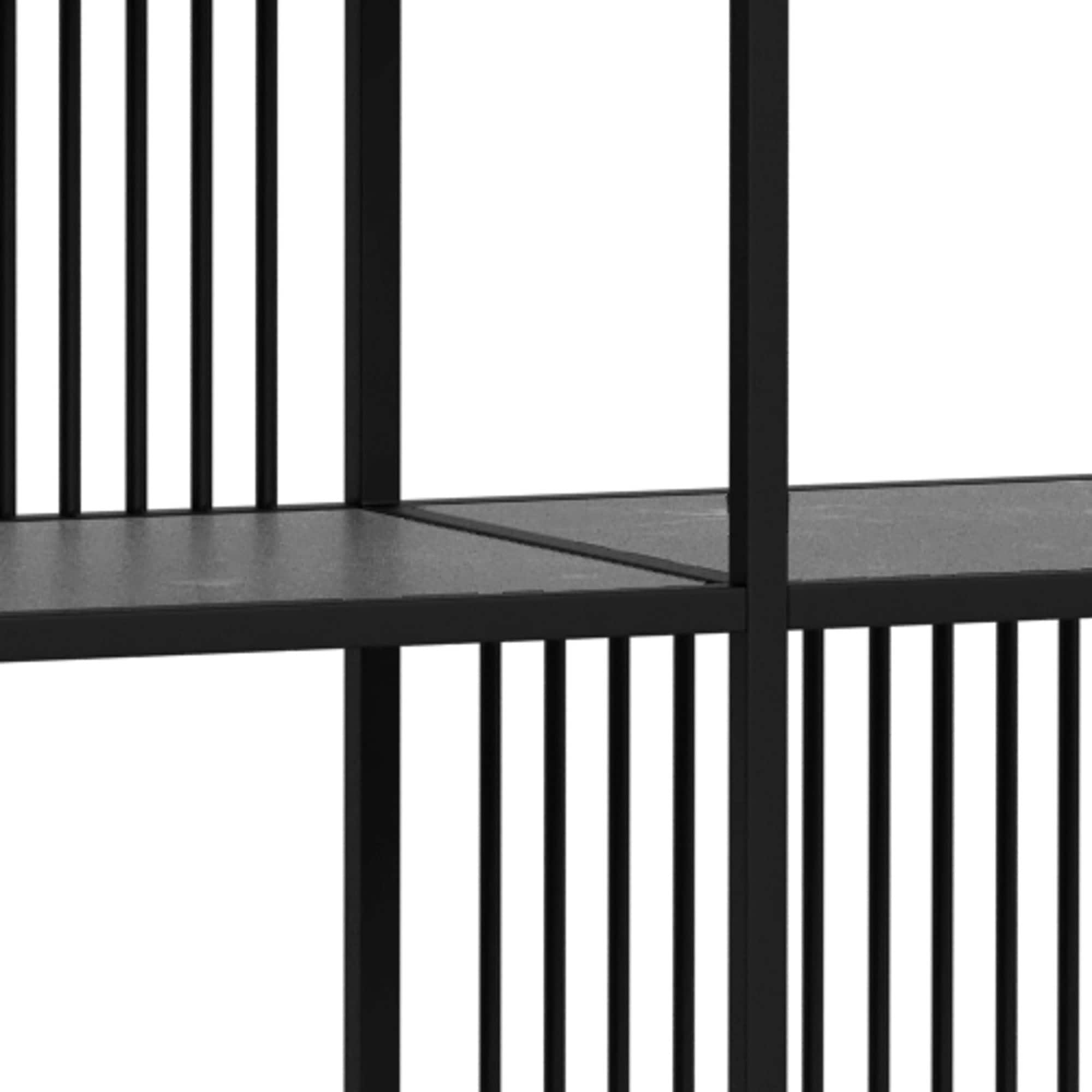 ACTONA GROUP Bücherregal »Strington, Regal, Raumteiler, Standregal« (B/T/H: 120/35/185 cm),  schwarzer Stahlrahmen, 5 Regale, Marmoroptik, FSC™