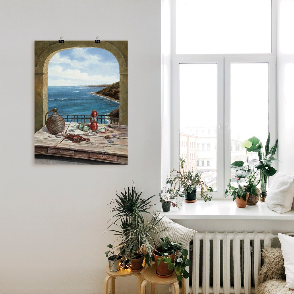 Artland Wandbild »Stillleben am Meer«, Fensterblick, (1 St.)