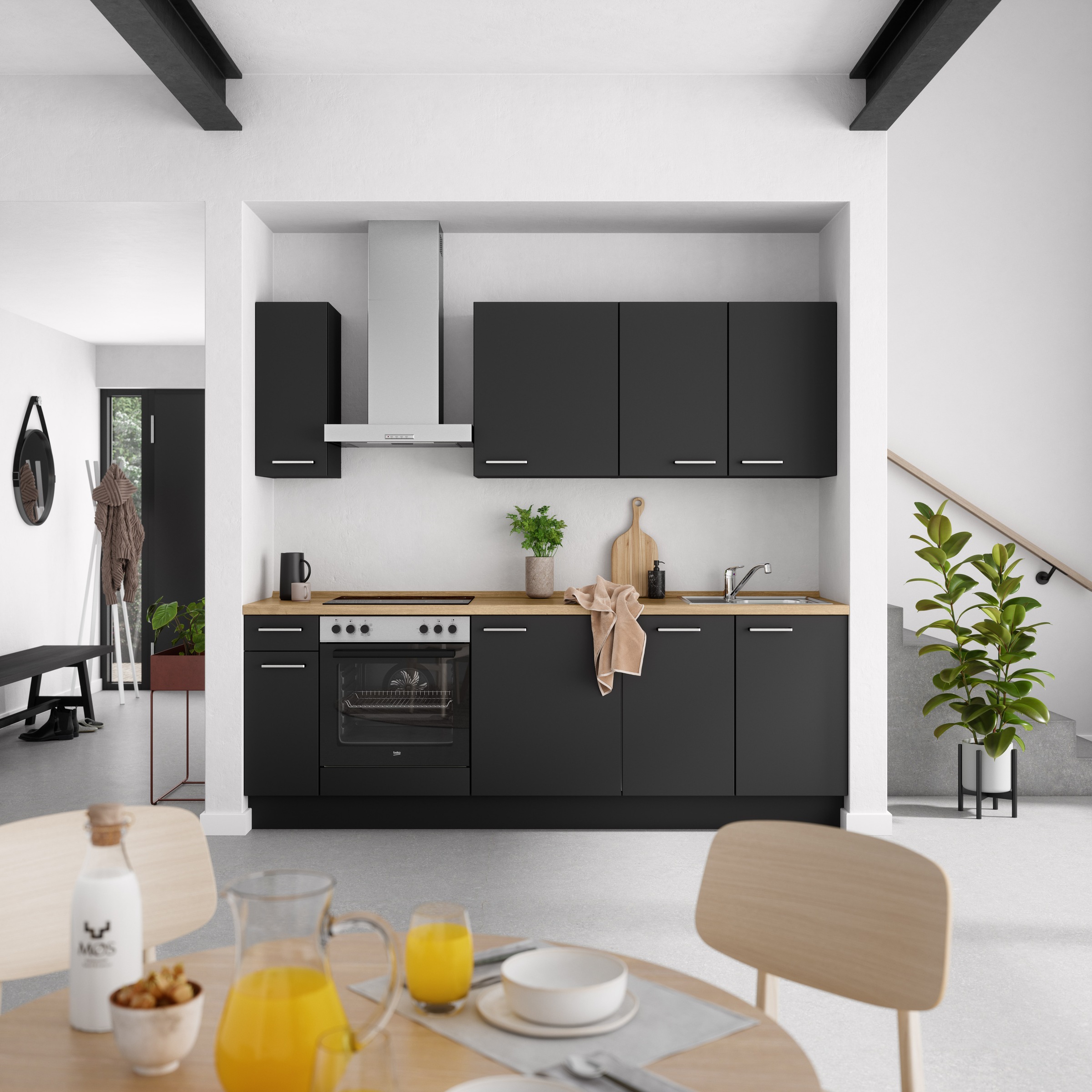 nobilia® Küchenzeile »"Touch I"«, vormontiert, Ausrichtung wählbar, Breite 240 cm, wahlw. mit E-Geräten