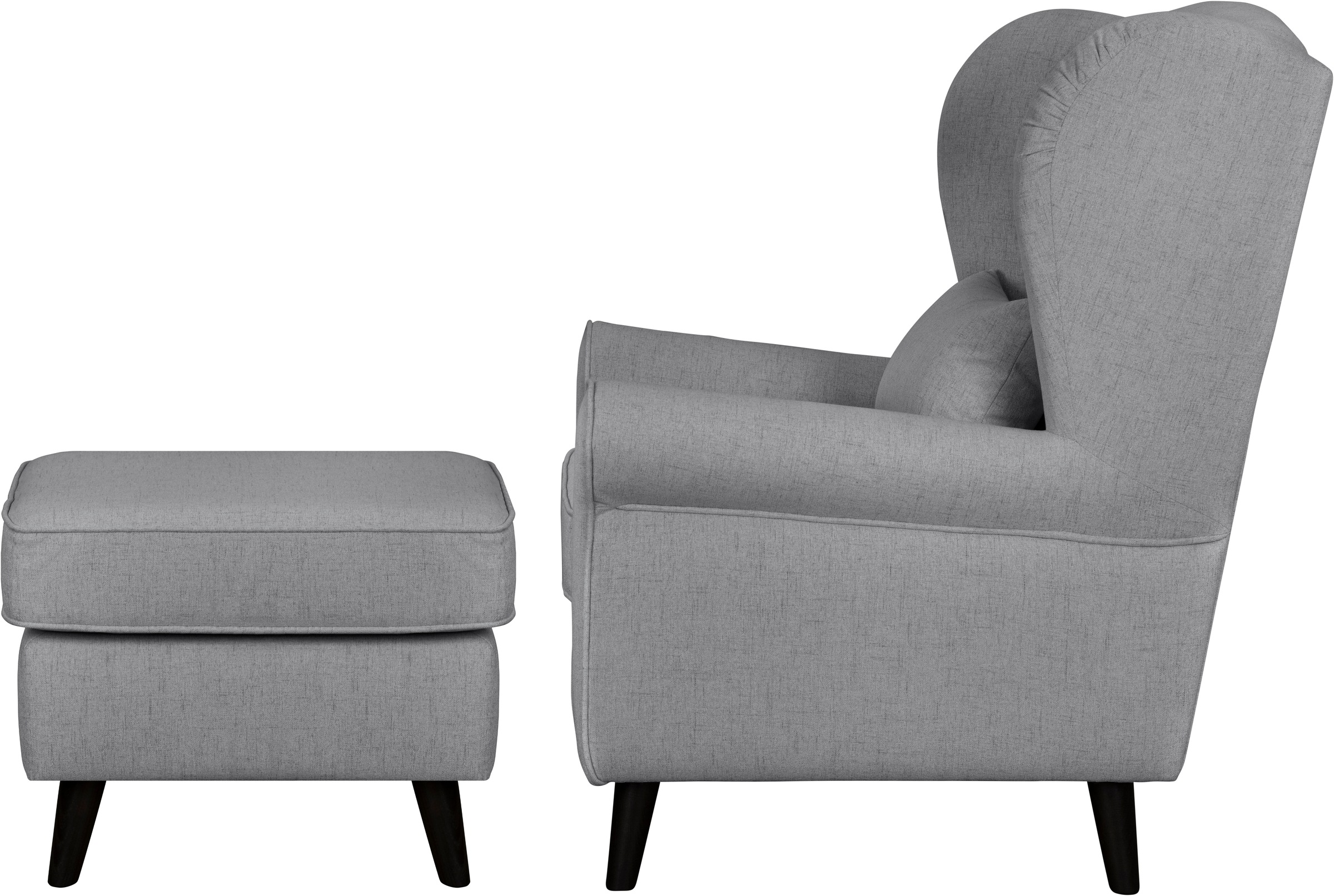 Home affaire Sessel »Ohrensessel CHISTELLE, wahlweise mit Polsterhocker«, mit Wellenunterfederung, Maße: B/T/H: 81/87/99 cm