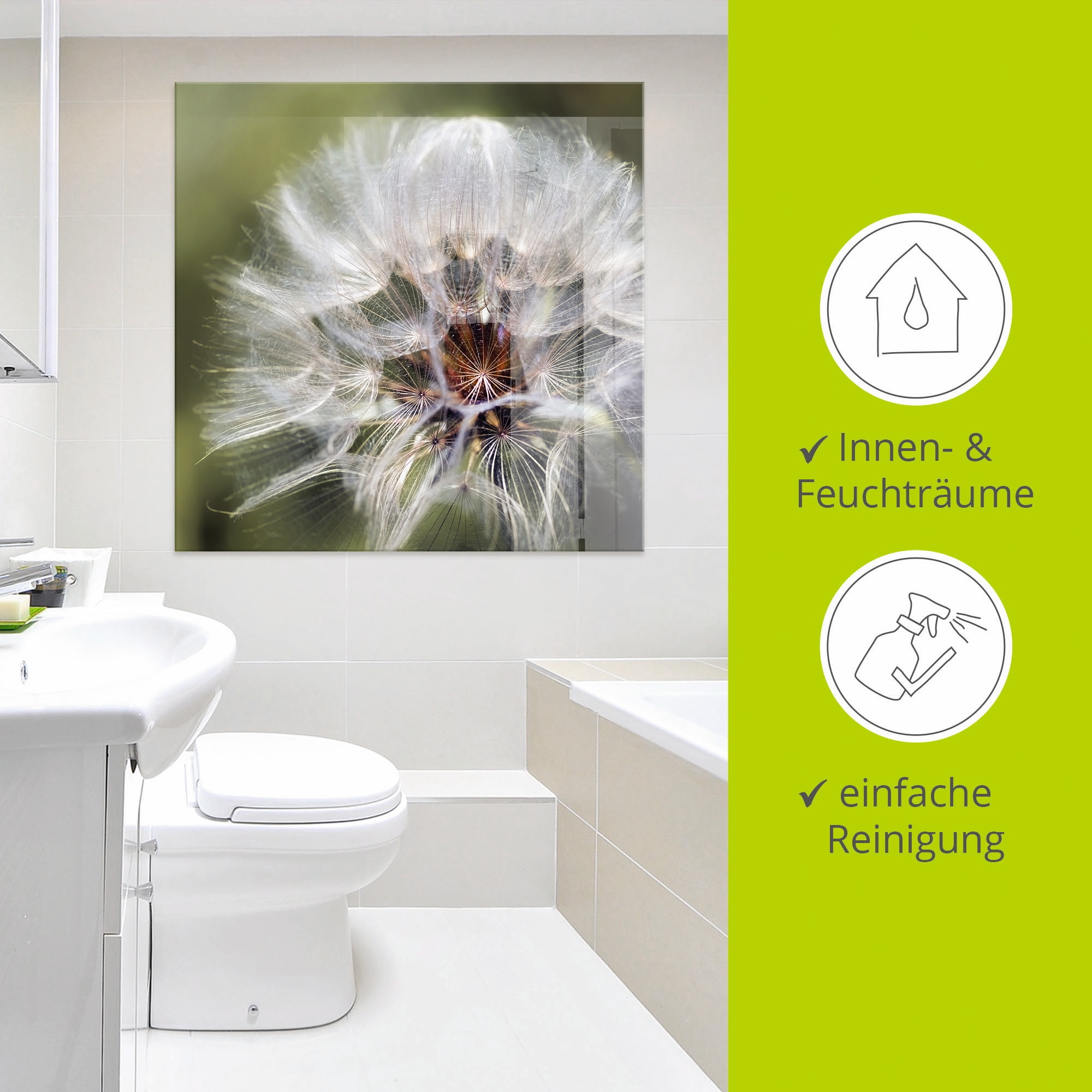 Artland Glasbild »Pusteblume II«, Blumen, (1 St.), in verschiedenen Größen