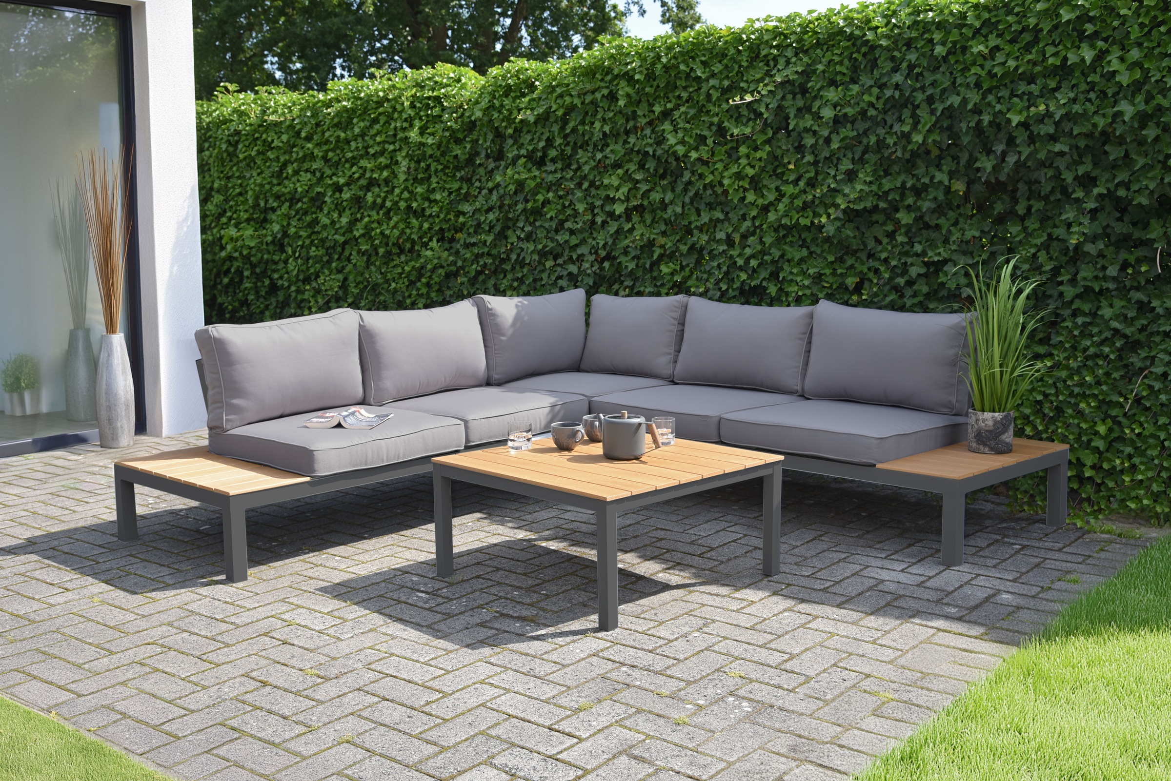 Garden Pleasure Gartenlounge-Set »»VALENTINA««, (4 tlg.), 1 Sofa, Tisch LxB: 80x39 cm