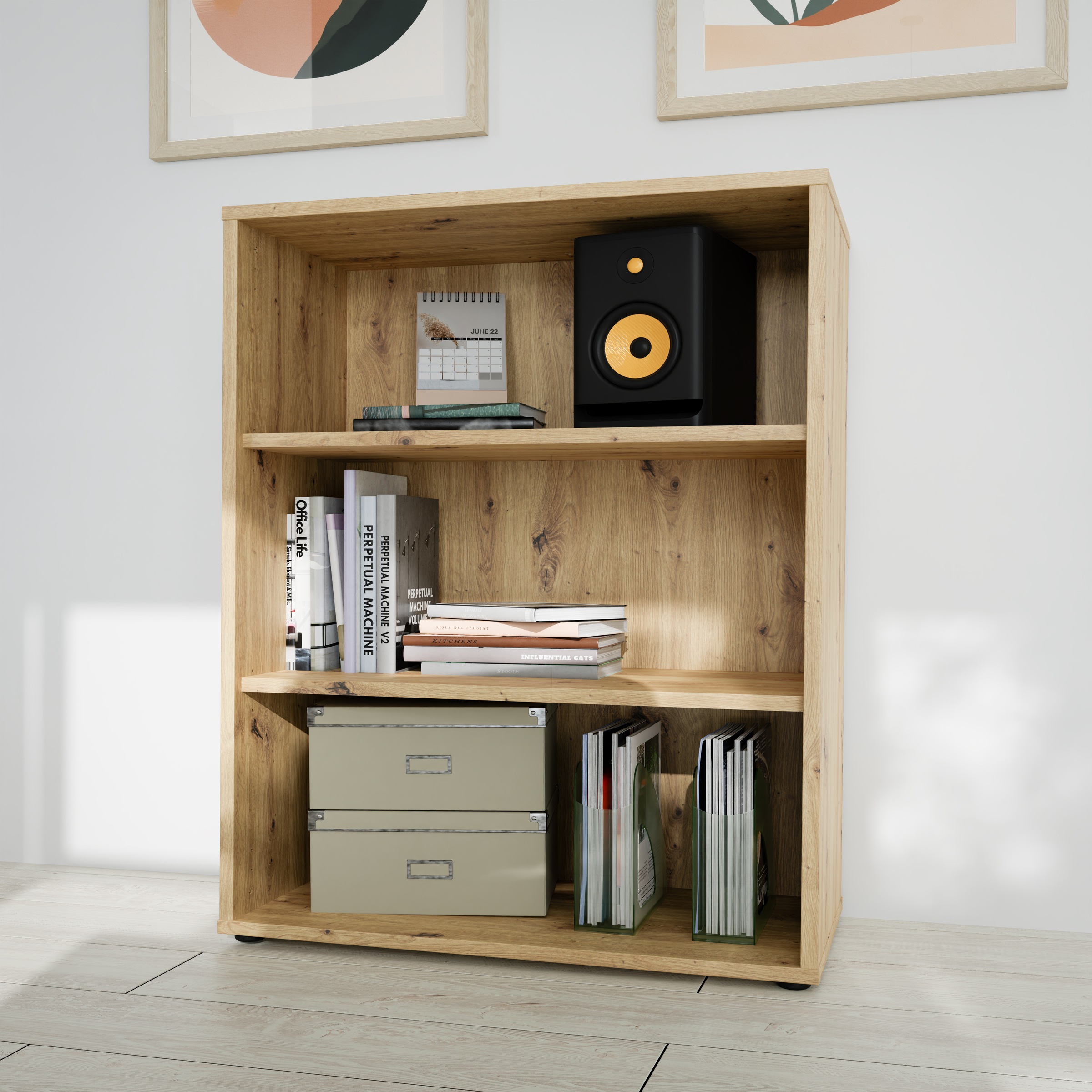 FORTE Aktenregal "Goldsboro" mit 3 offenen Fächern, unterschiedliche Breite günstig online kaufen