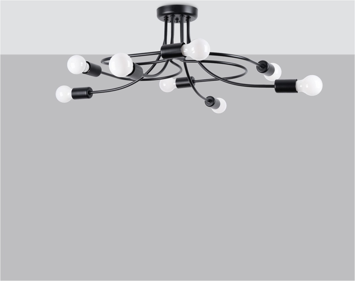 SOLLUX lighting Deckenleuchte »Kronleuchter LEVAR 8 schwarz«, 8 flammig, Le günstig online kaufen