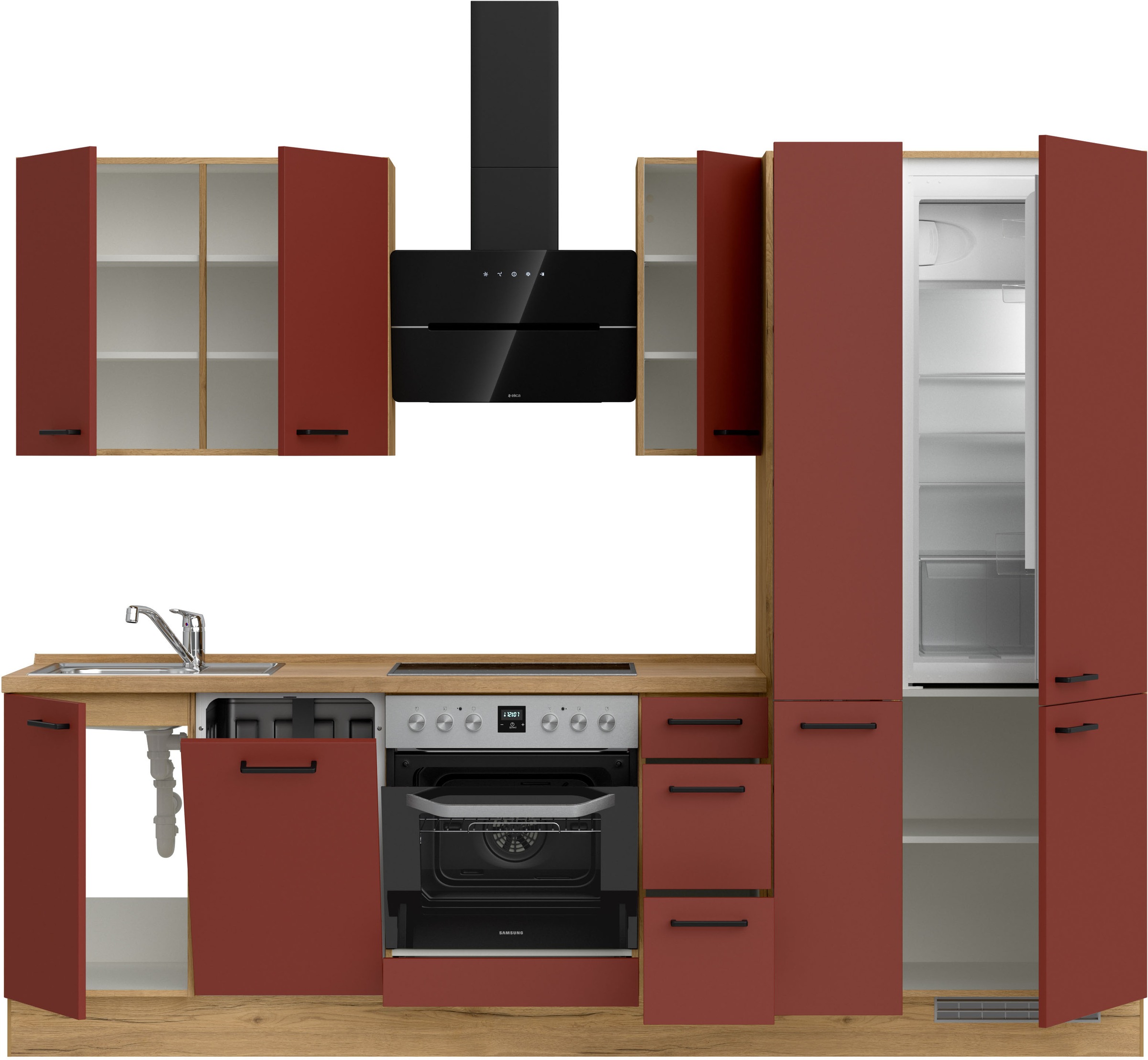 nobilia® Küchenzeile »"Easytouch II"«, vormontiert, Ausrichtung wählbar, Breite 270 cm, wahlw. mit E-Geräten