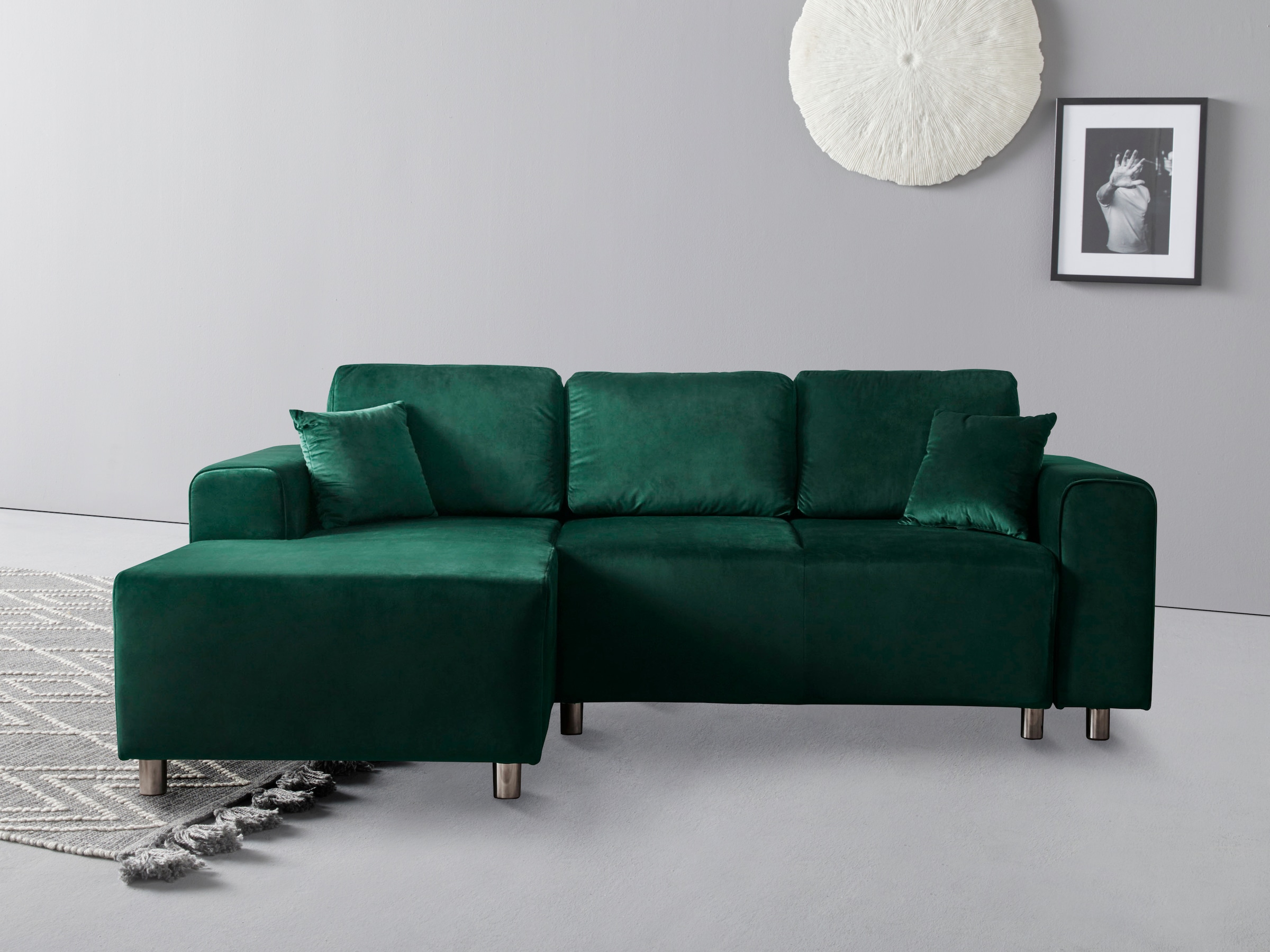Home affaire Ecksofa »Györ«, L-Form, wahlweise mit Bettfunktion und Bettkas günstig online kaufen
